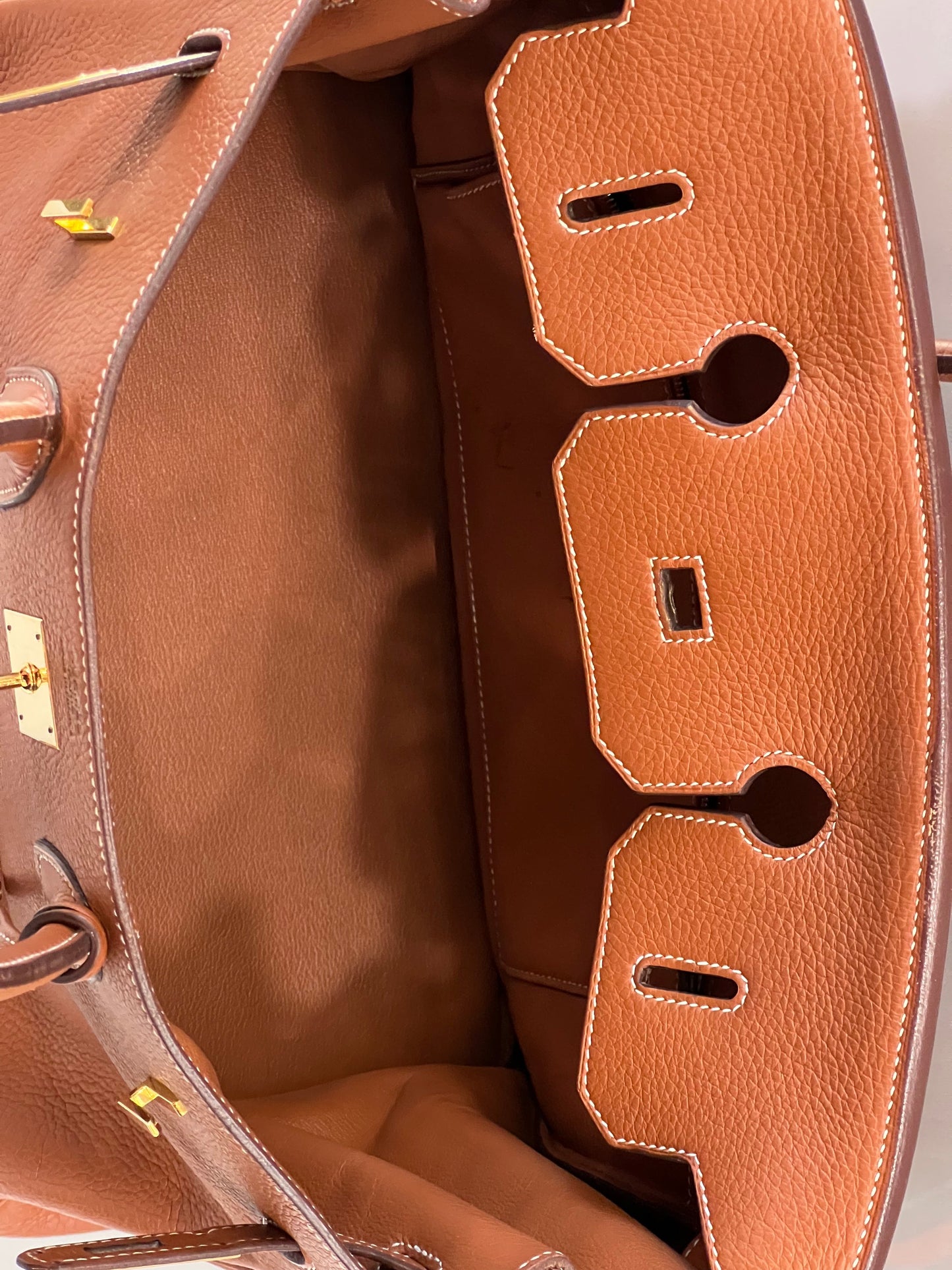 HERMÈS GOLD TAURILLON CLEMENCE LEATHER GOLD BIRKIN 35 HANDBAG