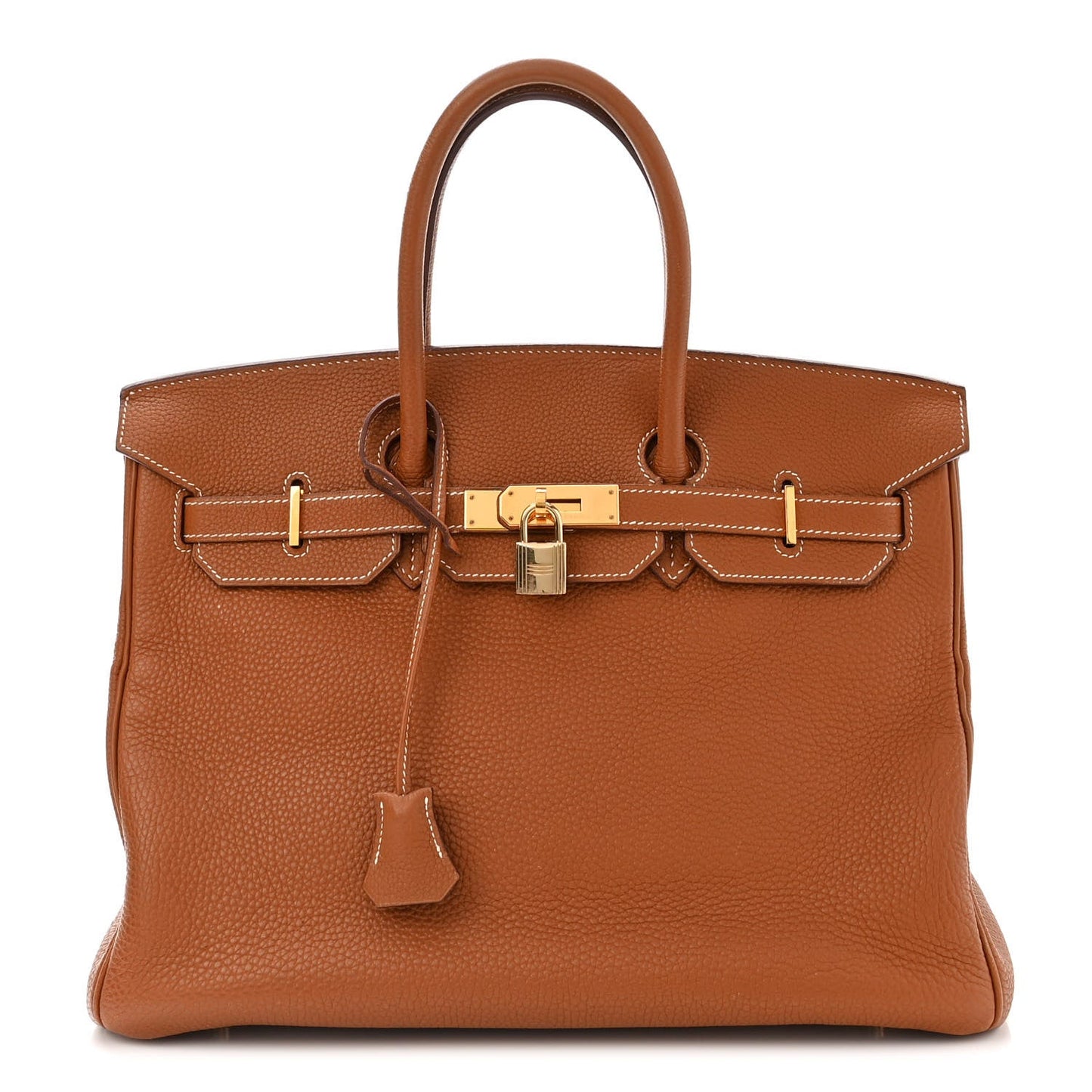 HERMÈS GOLD TAURILLON CLEMENCE LEATHER GOLD BIRKIN 35 HANDBAG