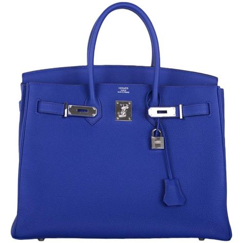 HERMÈS TOGO LEATHER BIRKIN 35 HANDBAG IN BLEU ELECTRIQUE