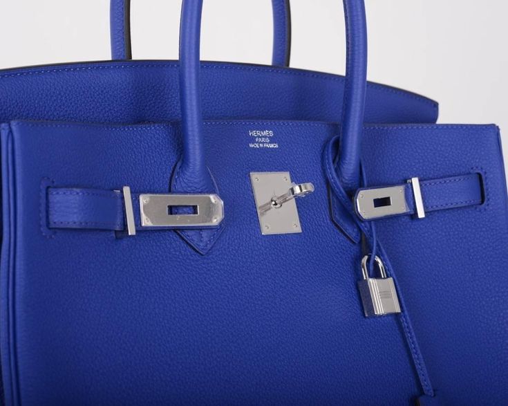 HERMÈS TOGO LEATHER BIRKIN 35 HANDBAG IN BLEU ELECTRIQUE