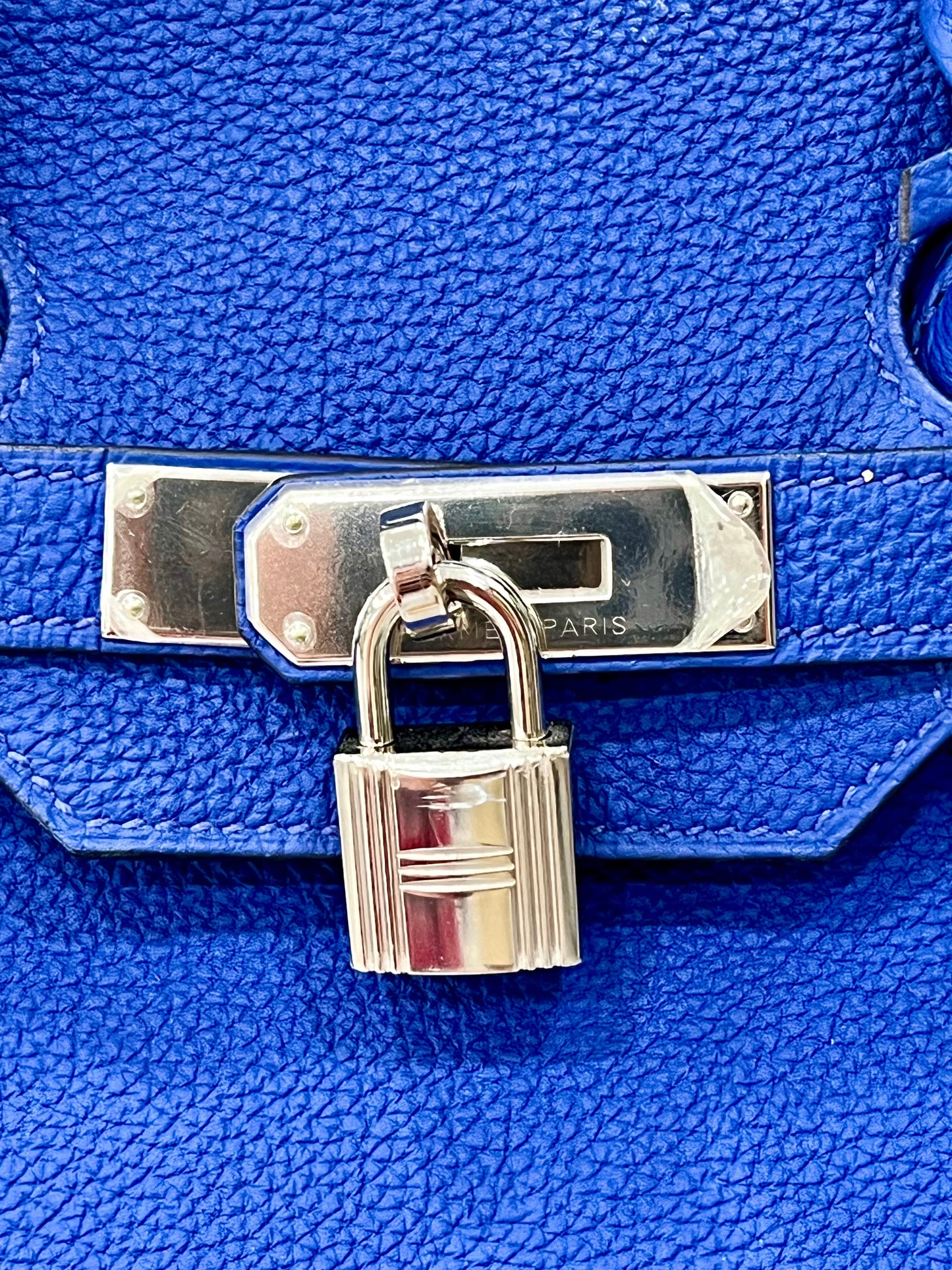 HERMÈS TOGO LEATHER BIRKIN 35 HANDBAG IN BLEU ELECTRIQUE