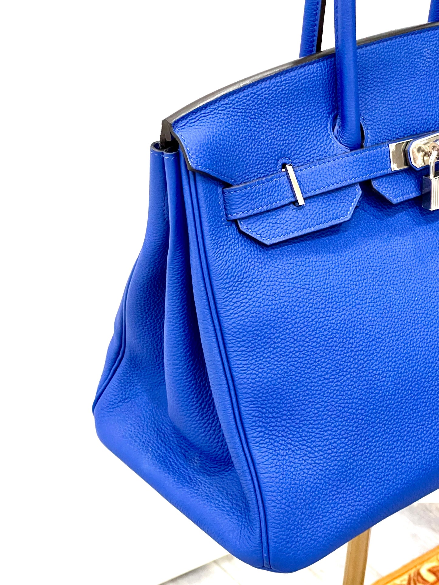 HERMÈS TOGO LEATHER BIRKIN 35 HANDBAG IN BLEU ELECTRIQUE