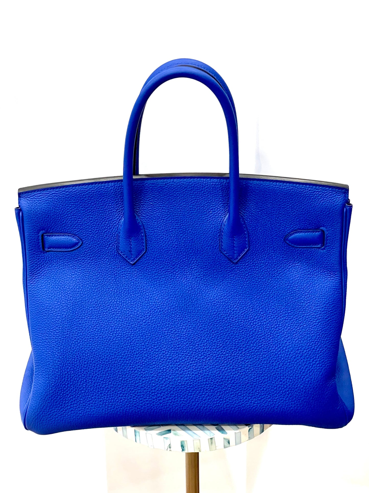 HERMÈS TOGO LEATHER BIRKIN 35 HANDBAG IN BLEU ELECTRIQUE