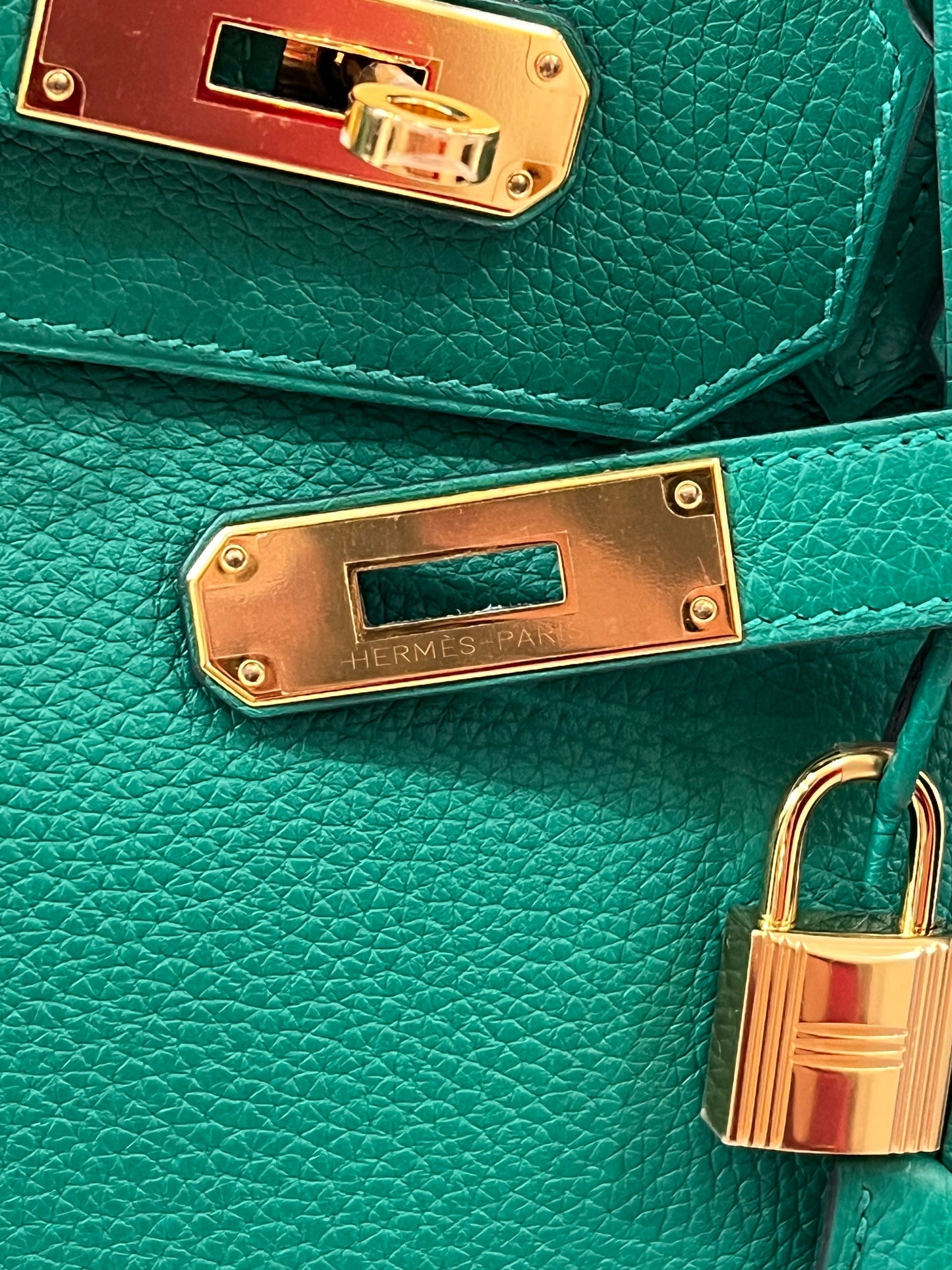 HERMÈS TOGO LEATHER BIRKIN 35 VERT VERTIGO HANDBAG