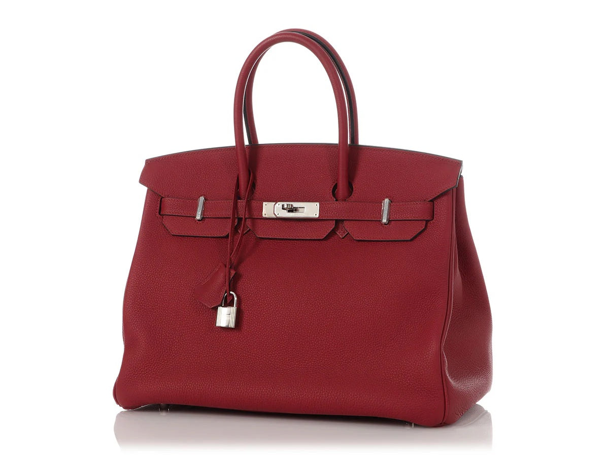 HERMÈS ROUGE GRENAT TOGO LEATHER BIRKIN 35 HANDBAG