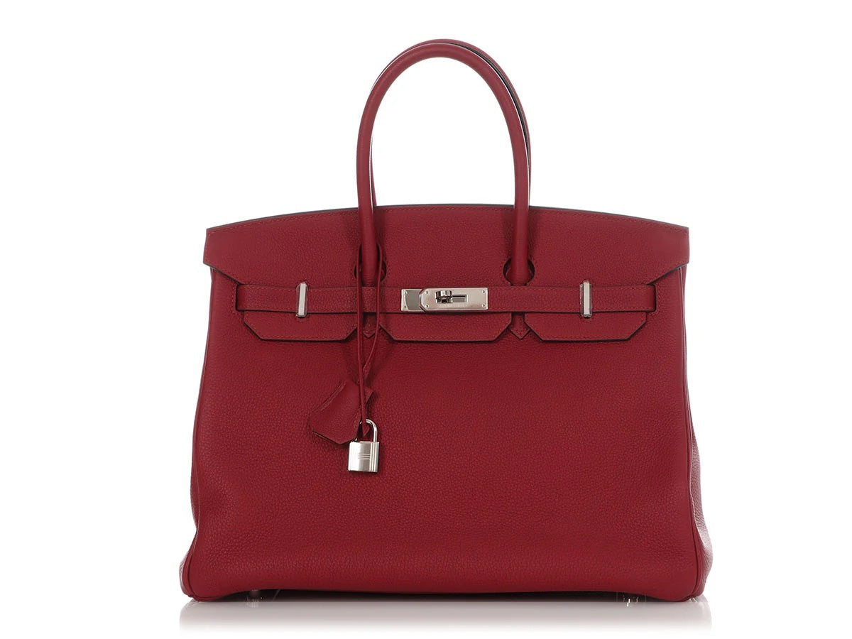 HERMÈS ROUGE GRENAT TOGO LEATHER BIRKIN 35 HANDBAG