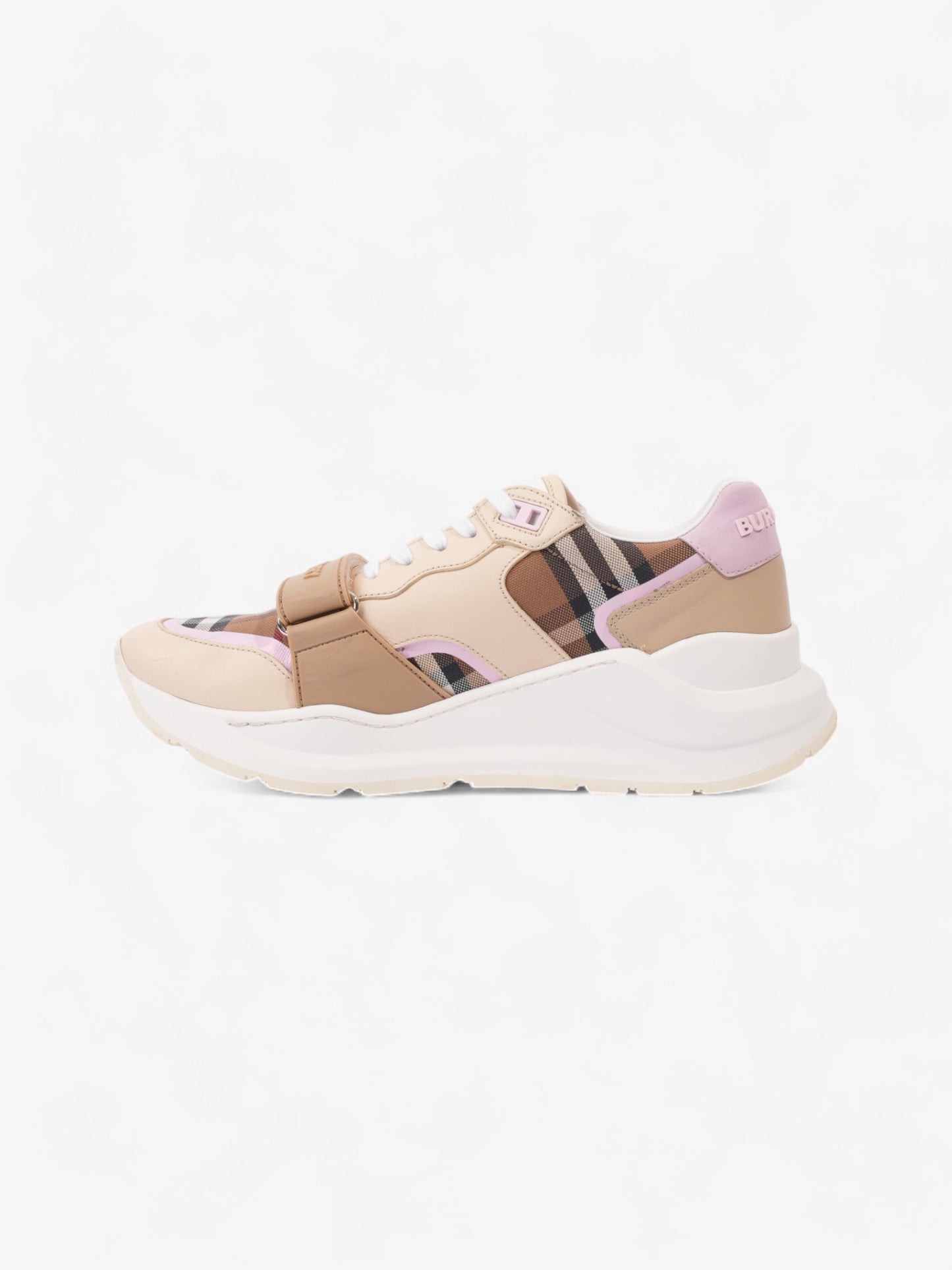 Burberry Ramsey Sneakers Beige  / Pink / Brown Canvas EU 40 UK 7