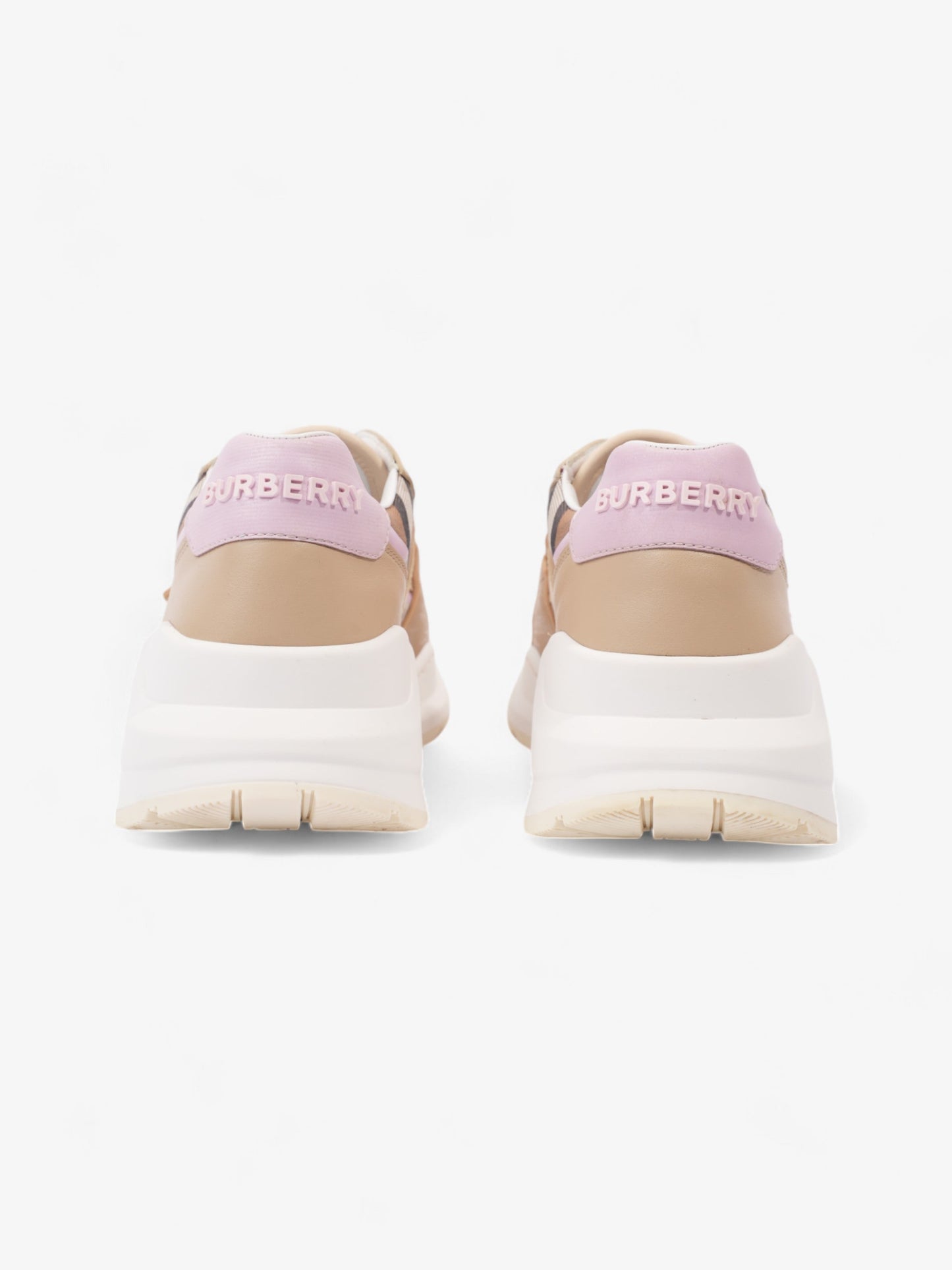 Burberry Ramsey Sneakers Beige  / Pink / Brown Canvas EU 40 UK 7