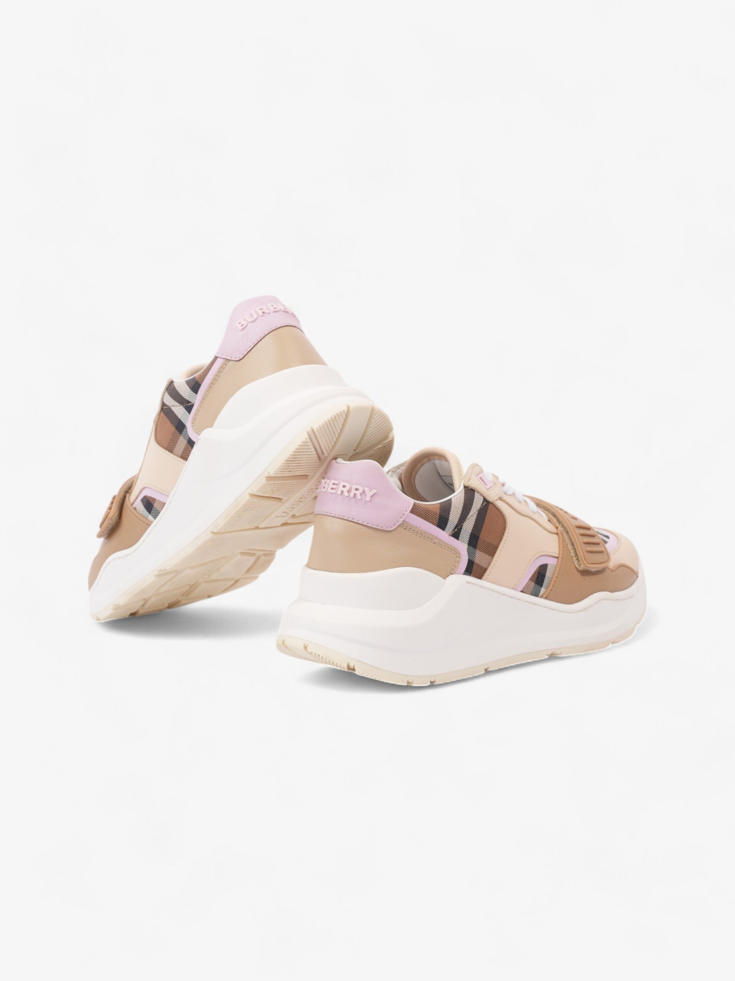 Burberry Ramsey Sneakers Beige  / Pink / Brown Canvas EU 40 UK 7
