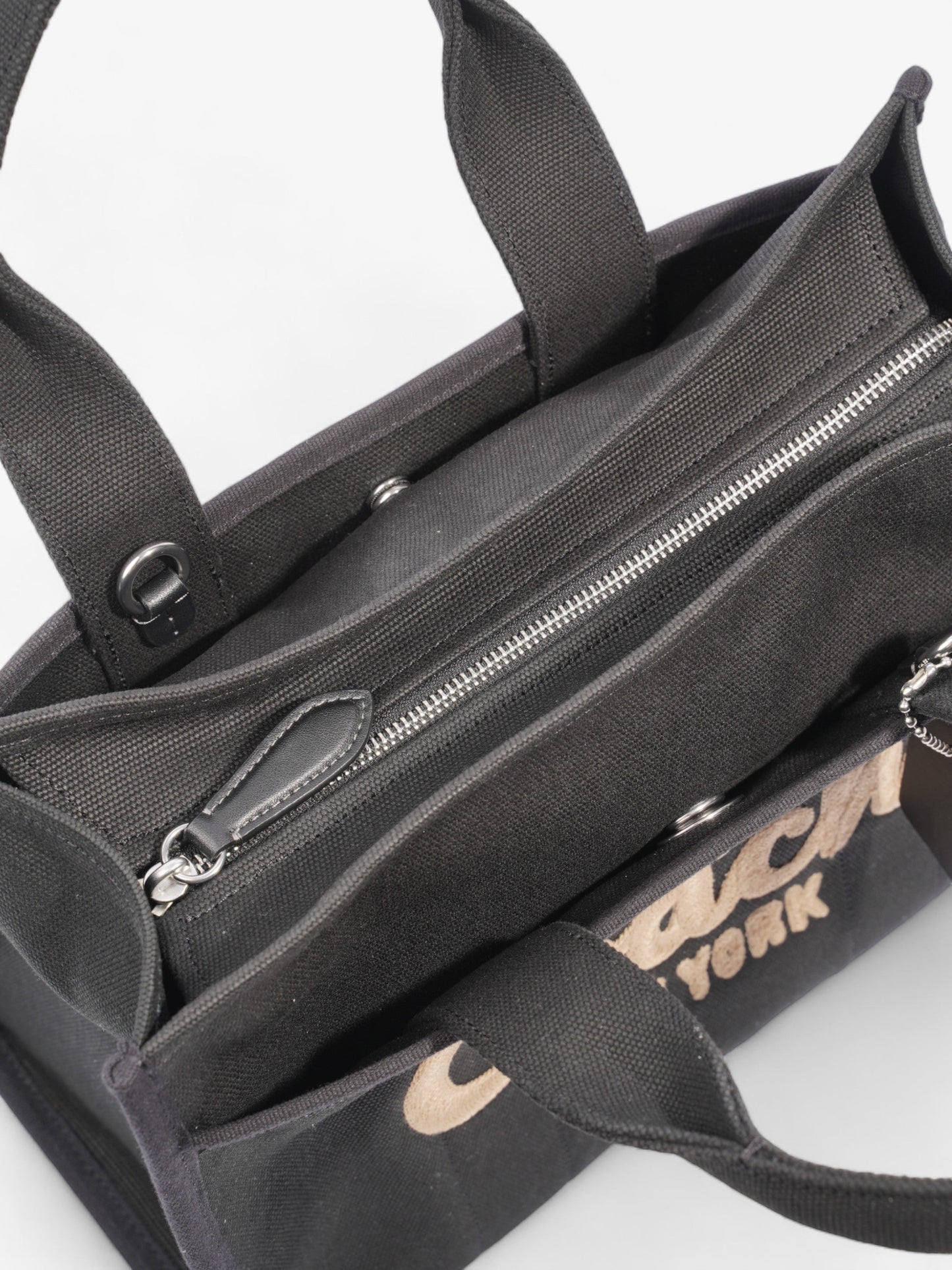 Coach Cargo Tote Black Canvas Medium