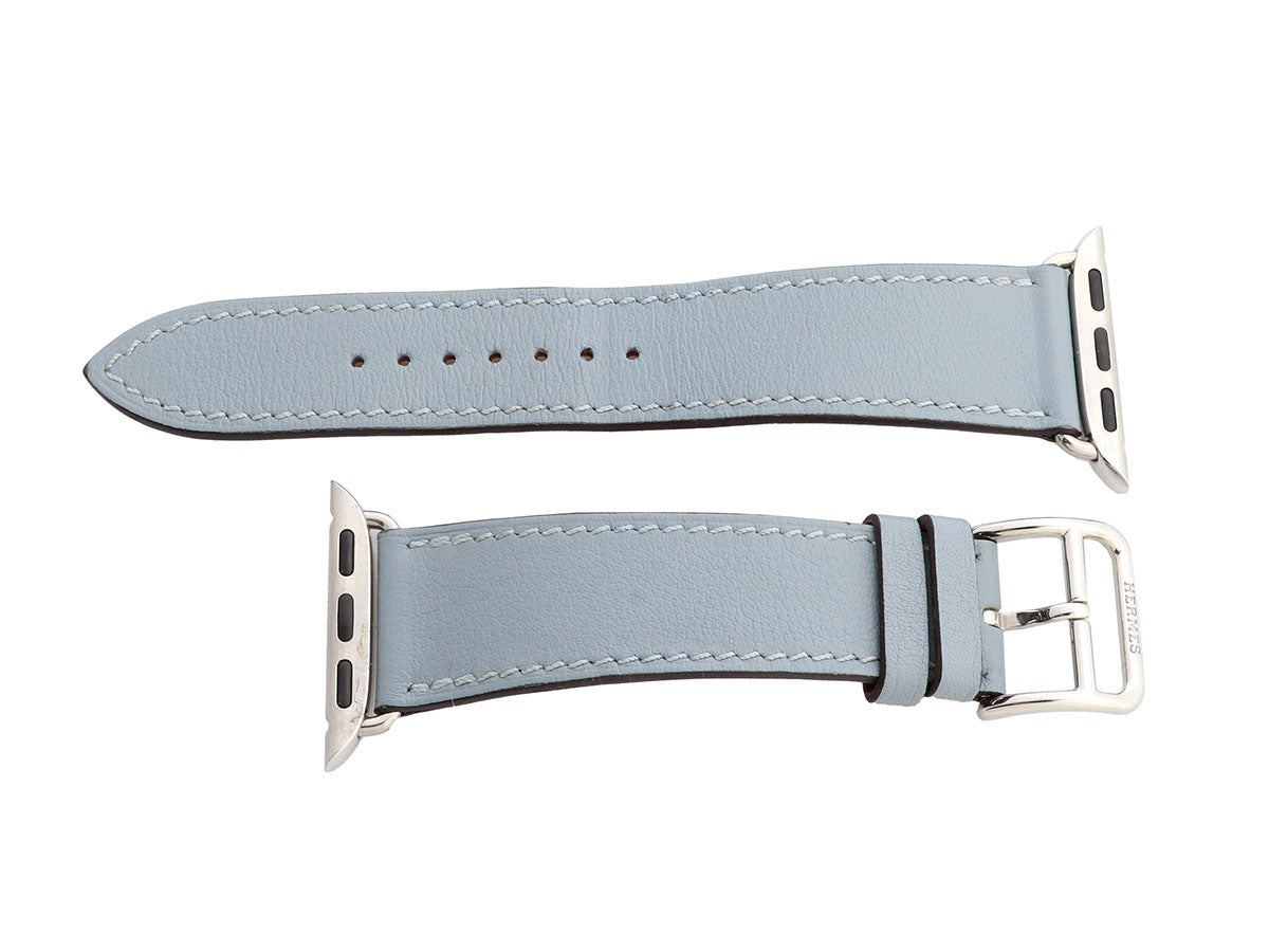 HermÃ¨s Bleu Lin Swift Single Tour Apple Watch Band 41 mm