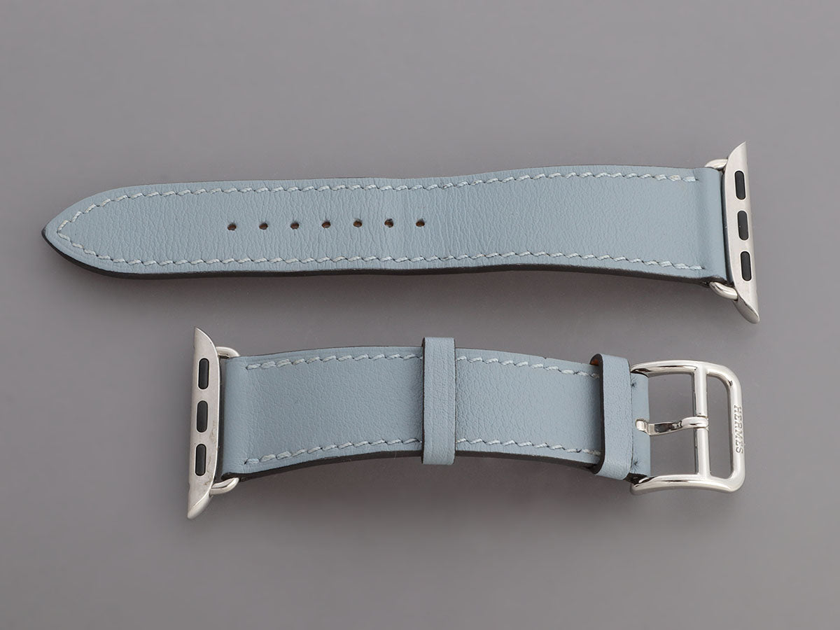 HermÃ¨s Bleu Lin Swift Single Tour Apple Watch Band 41 mm