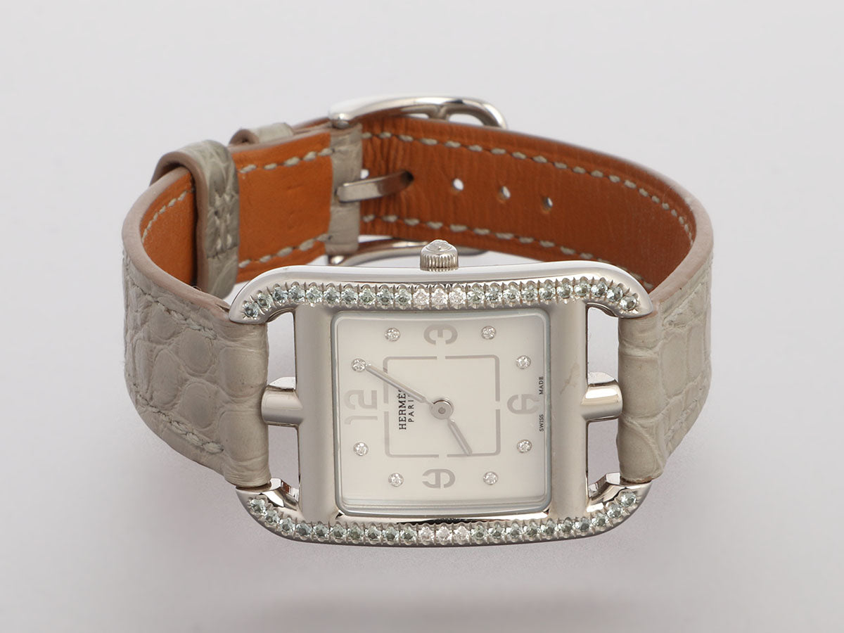 HermÃ¨s Small Stainless Steel Diamond Cape Cod Watch 31mm