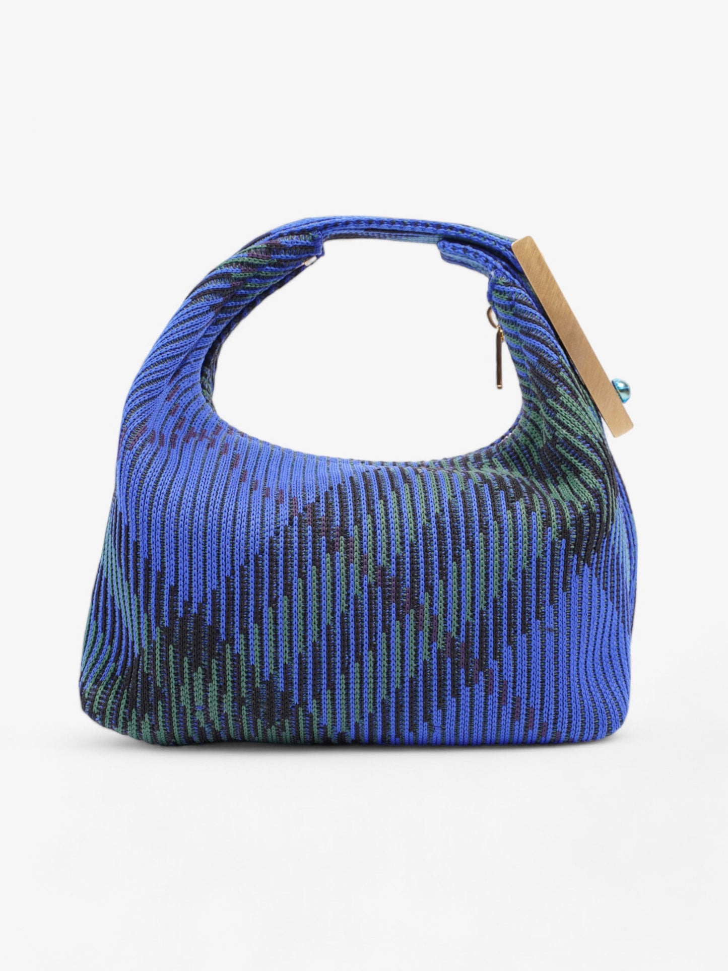 Burberry Peg Top-Handle Bag Knight Check Knit Mini
