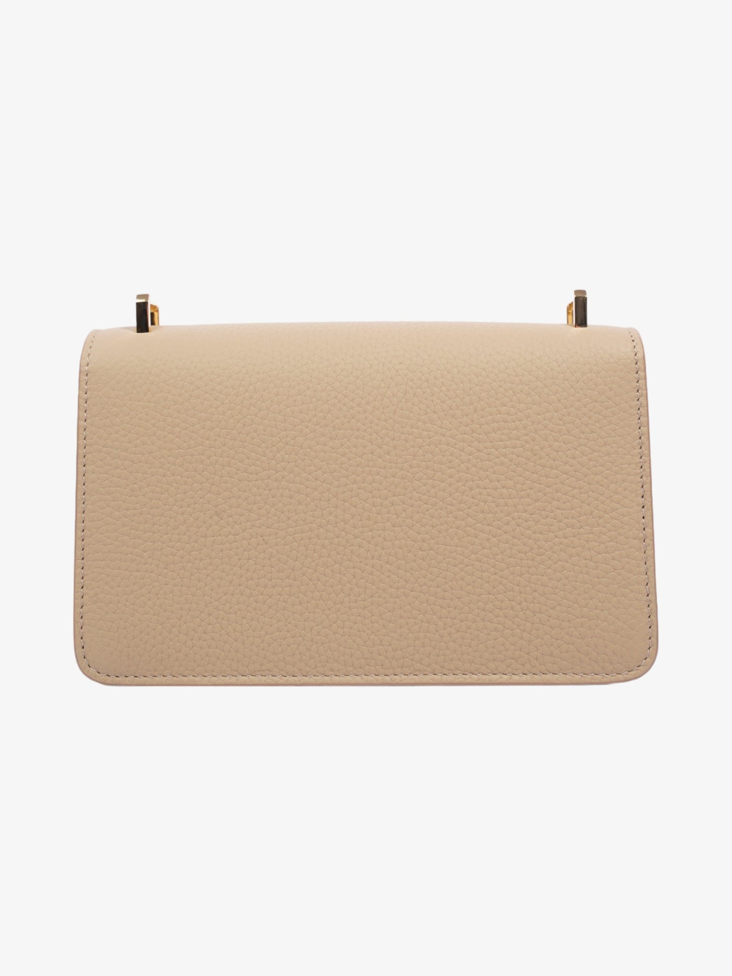 Burberry TB Elongated Oat Beige Leather Mini