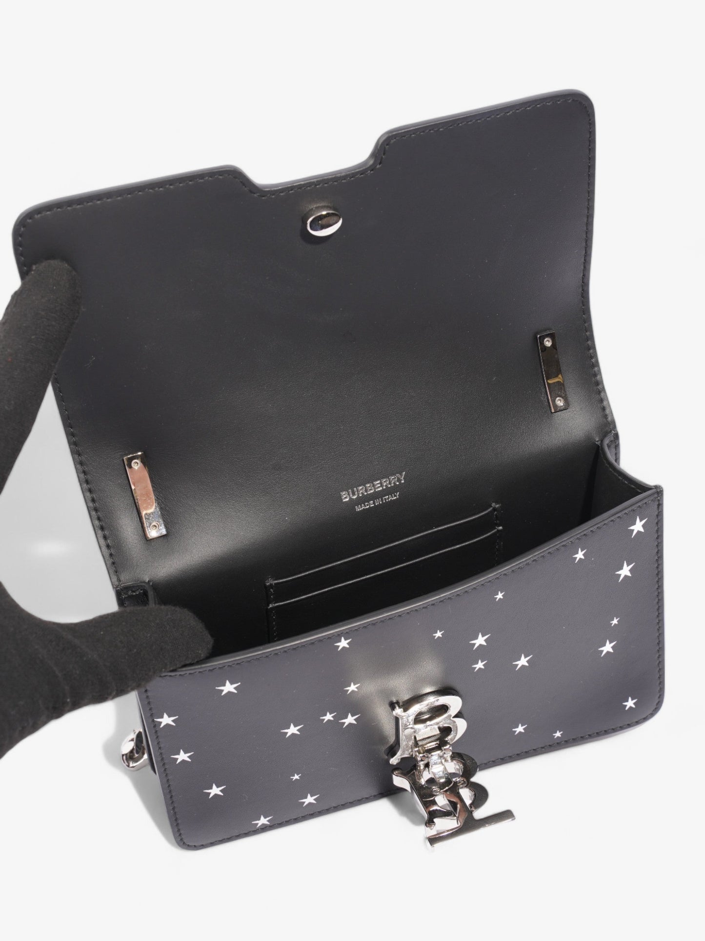 Burberry Star TB Logo Bag Black Leather
