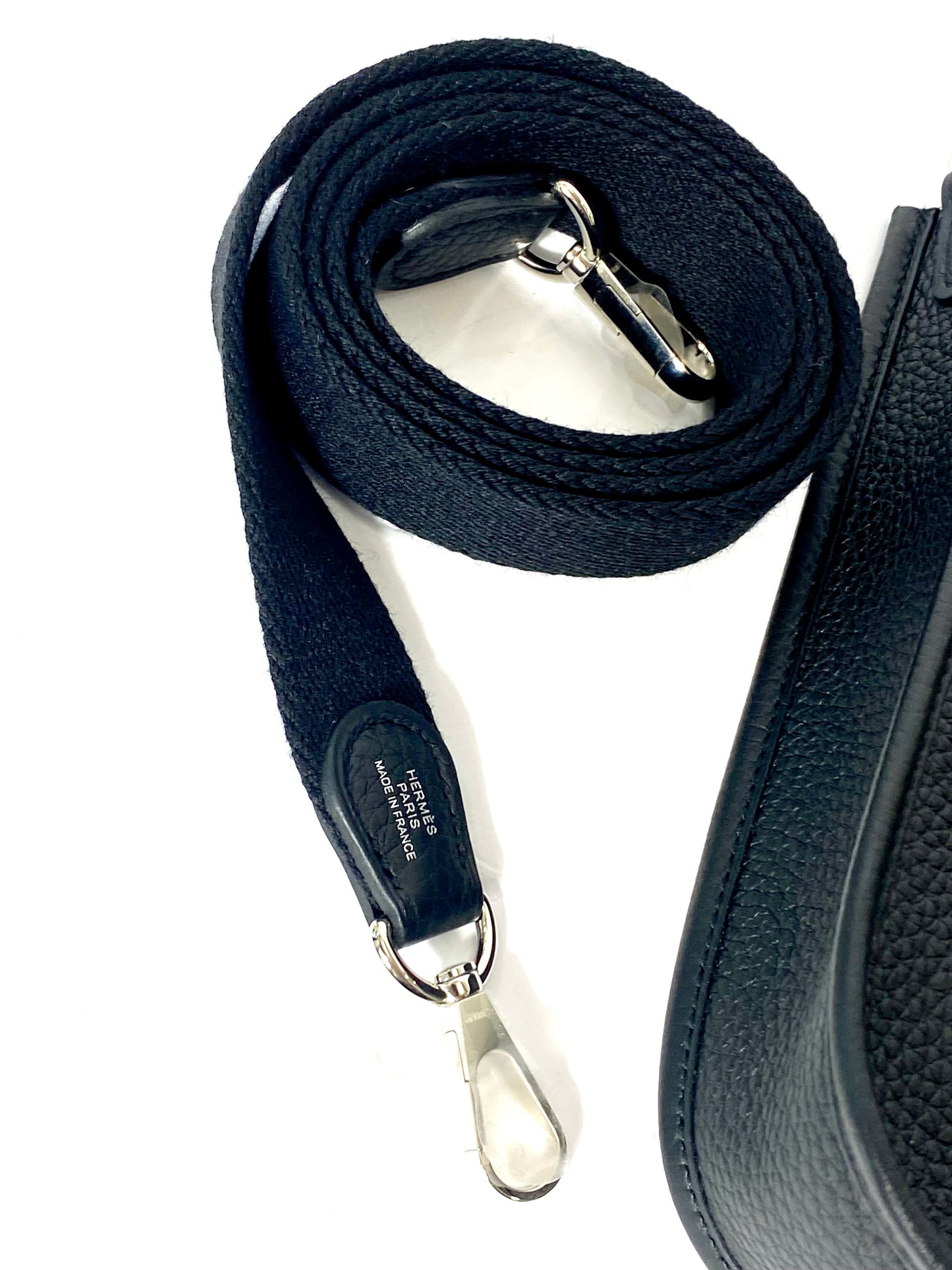 HERMÈS CLEMENCE MINI EVELYN TPM CROSSBODY BAG IN NOIR