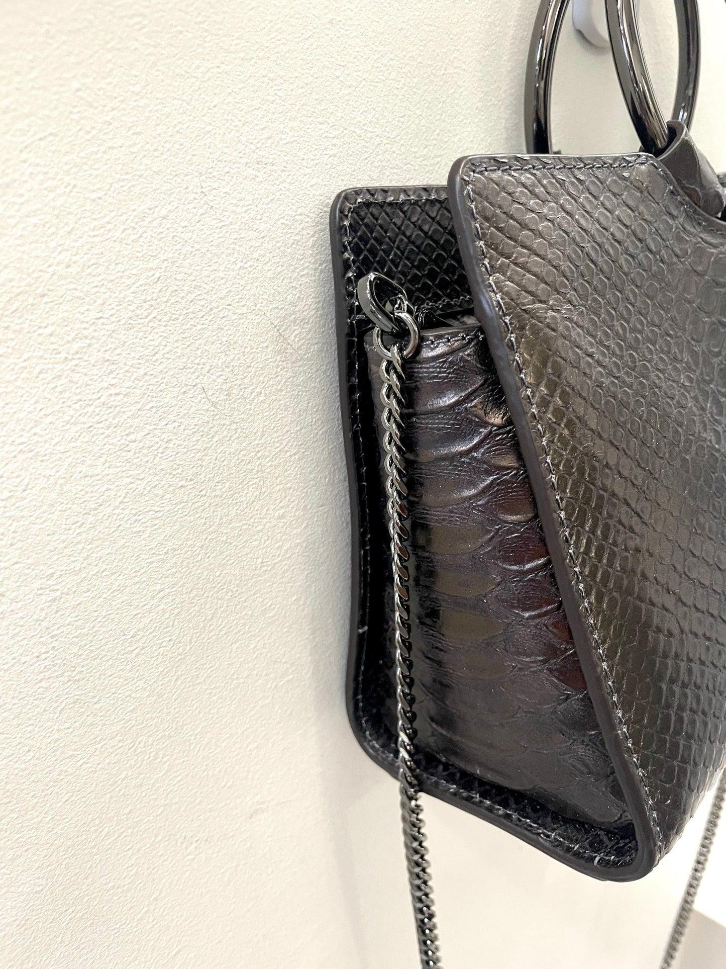 HENRI BENDEL MARQUIS SNAKE EMBOSSED MINI SATCHEL BAG