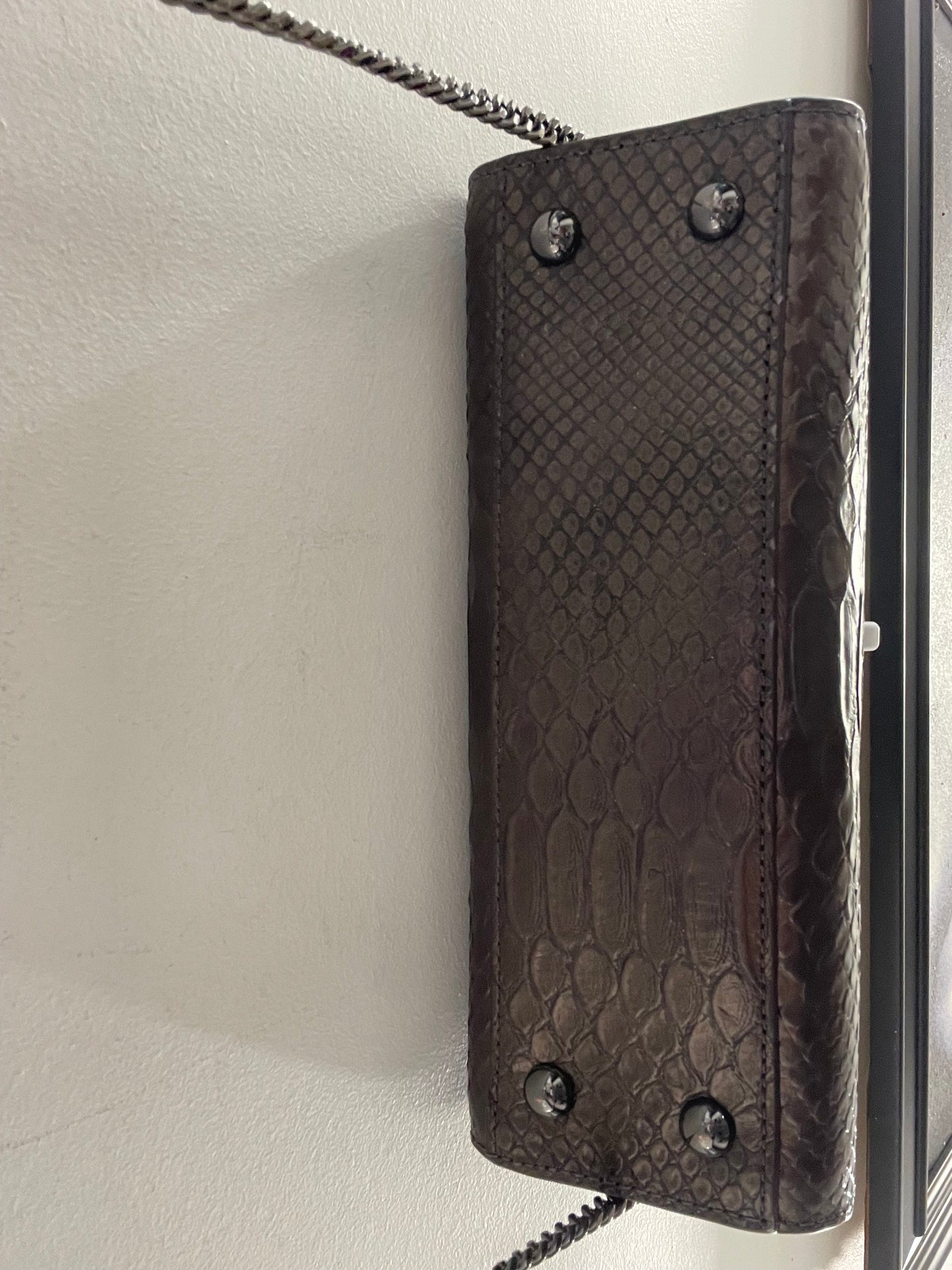 HENRI BENDEL MARQUIS SNAKE EMBOSSED MINI SATCHEL BAG