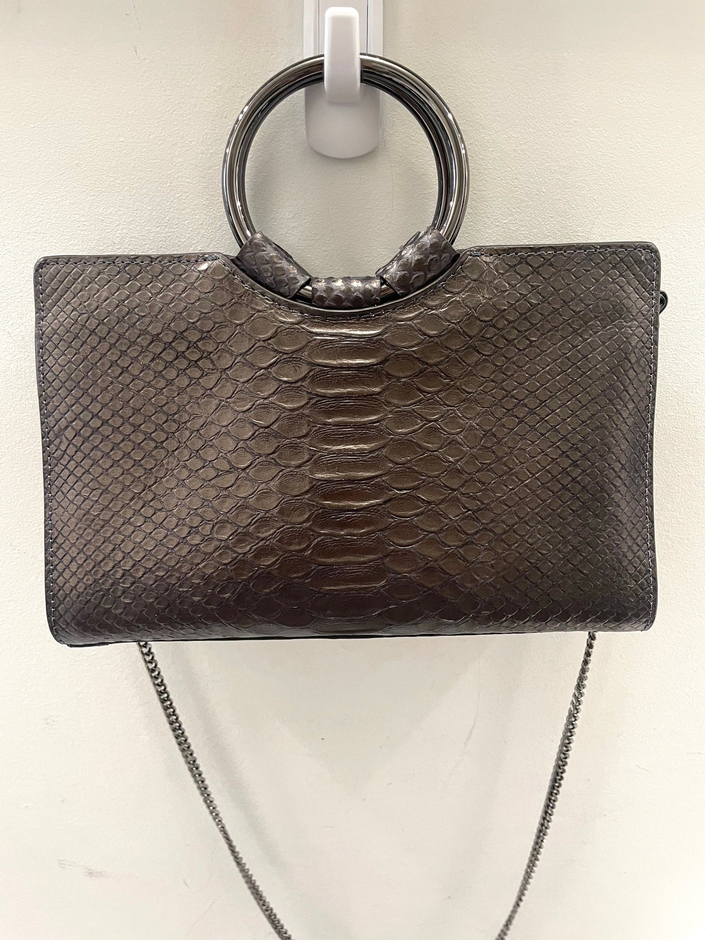 HENRI BENDEL MARQUIS SNAKE EMBOSSED MINI SATCHEL BAG