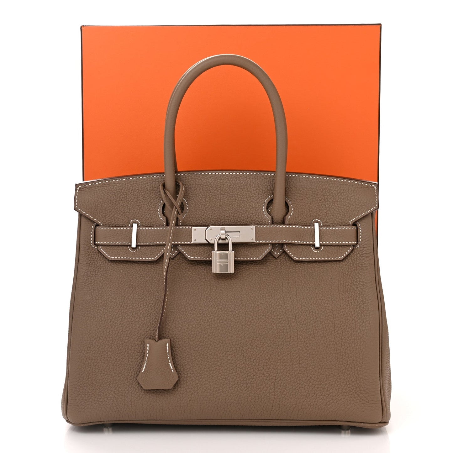 HERMÈS TOGO LEATHER BIRKIN 30 ETOUPE HANDBAG