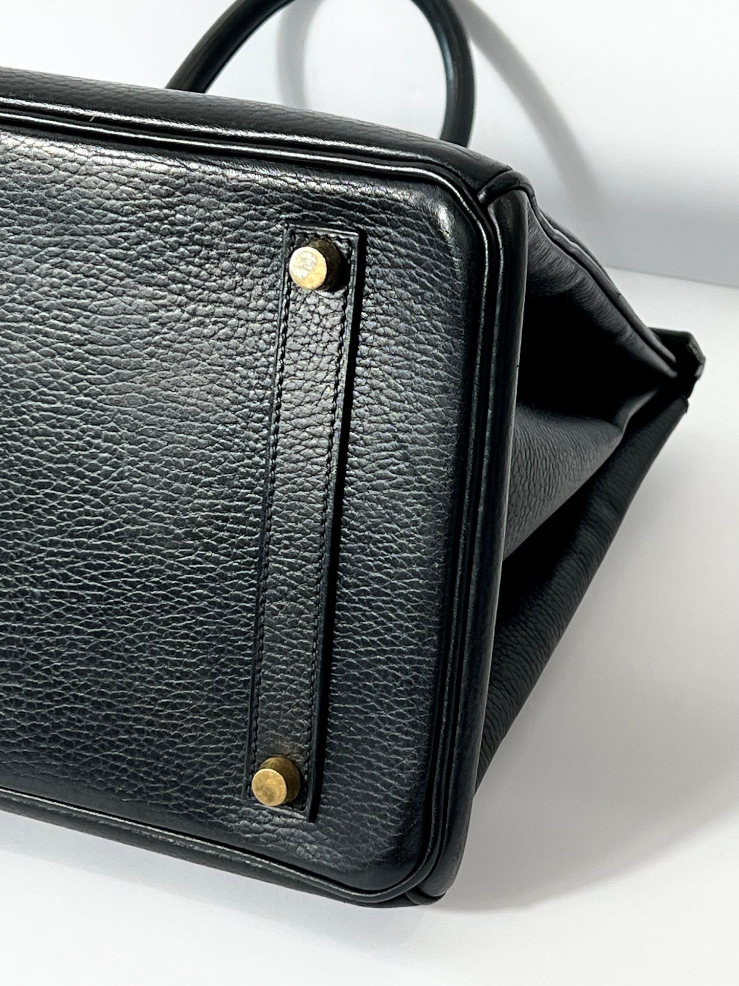 HERMÈS BIRKIN 35 ARDENNE LEATHER NOIR HANDBAG