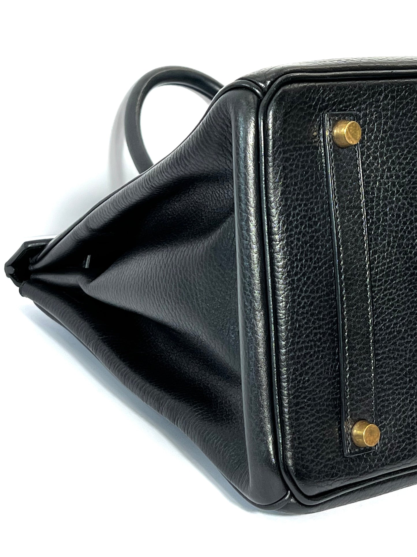HERMÈS BIRKIN 35 ARDENNE LEATHER NOIR HANDBAG