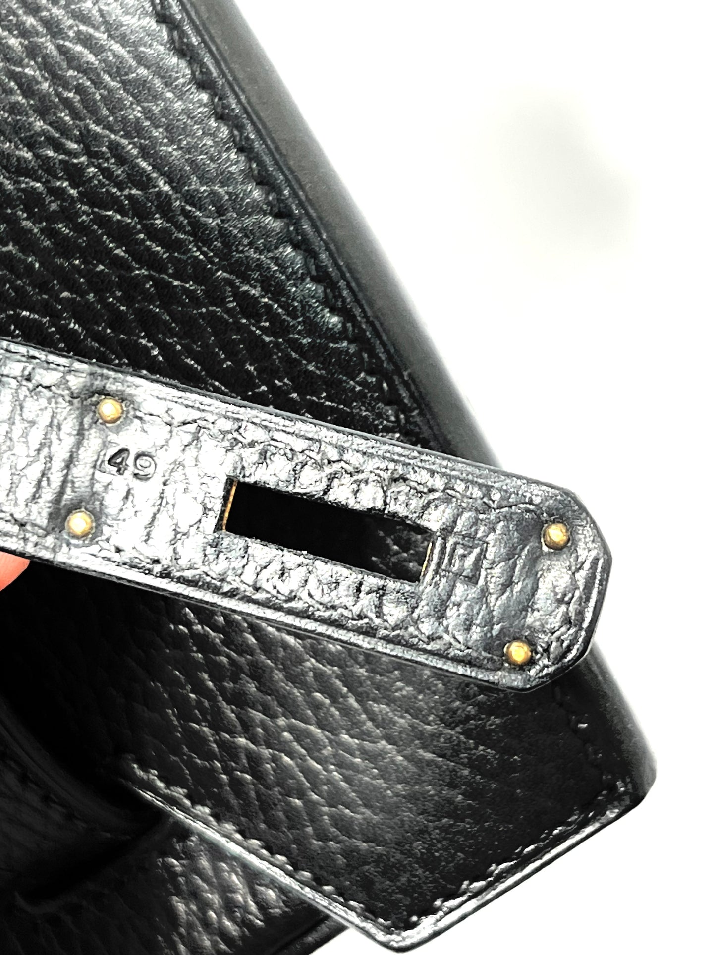 HERMÈS BIRKIN 35 ARDENNE LEATHER NOIR HANDBAG