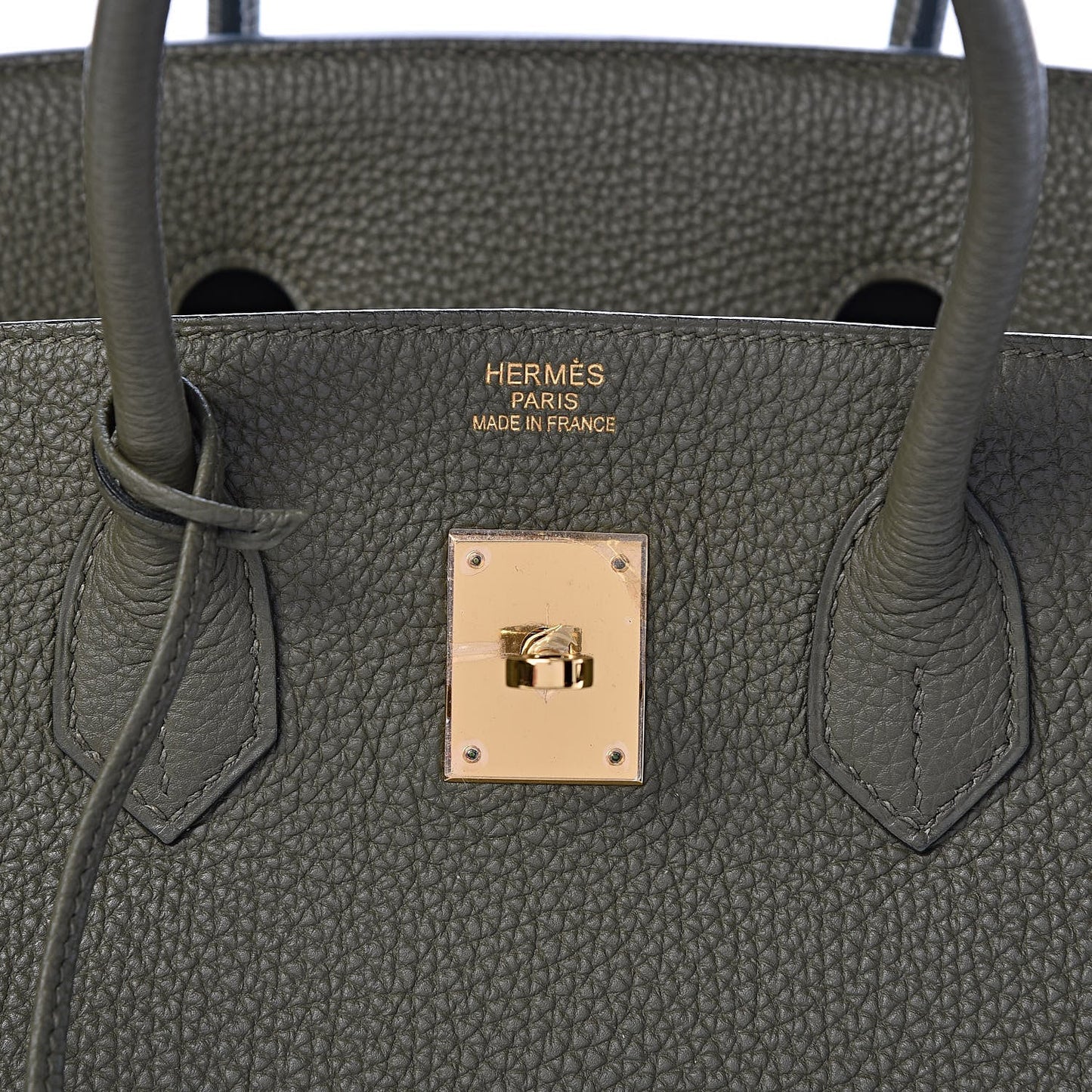 HERMÈS BIRKIN 35 TOGO LEATHER GOLD HARDWARE VERT OLIVE HANDBAG