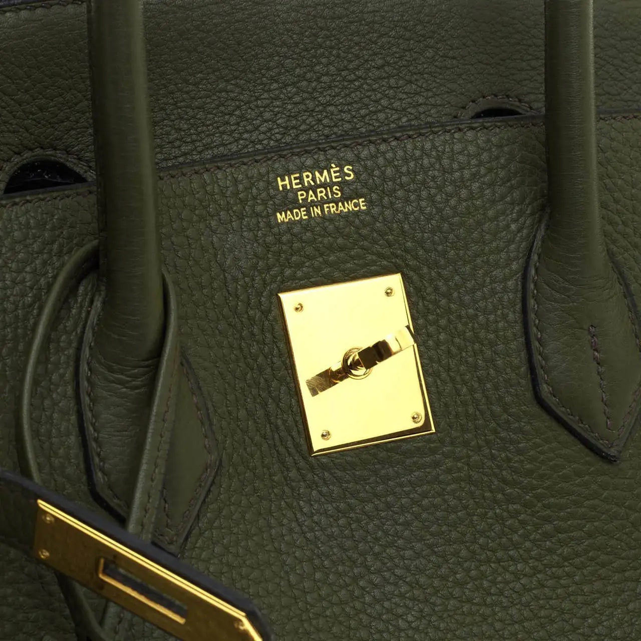 HERMÈS BIRKIN 35 TOGO LEATHER GOLD HARDWARE VERT OLIVE HANDBAG