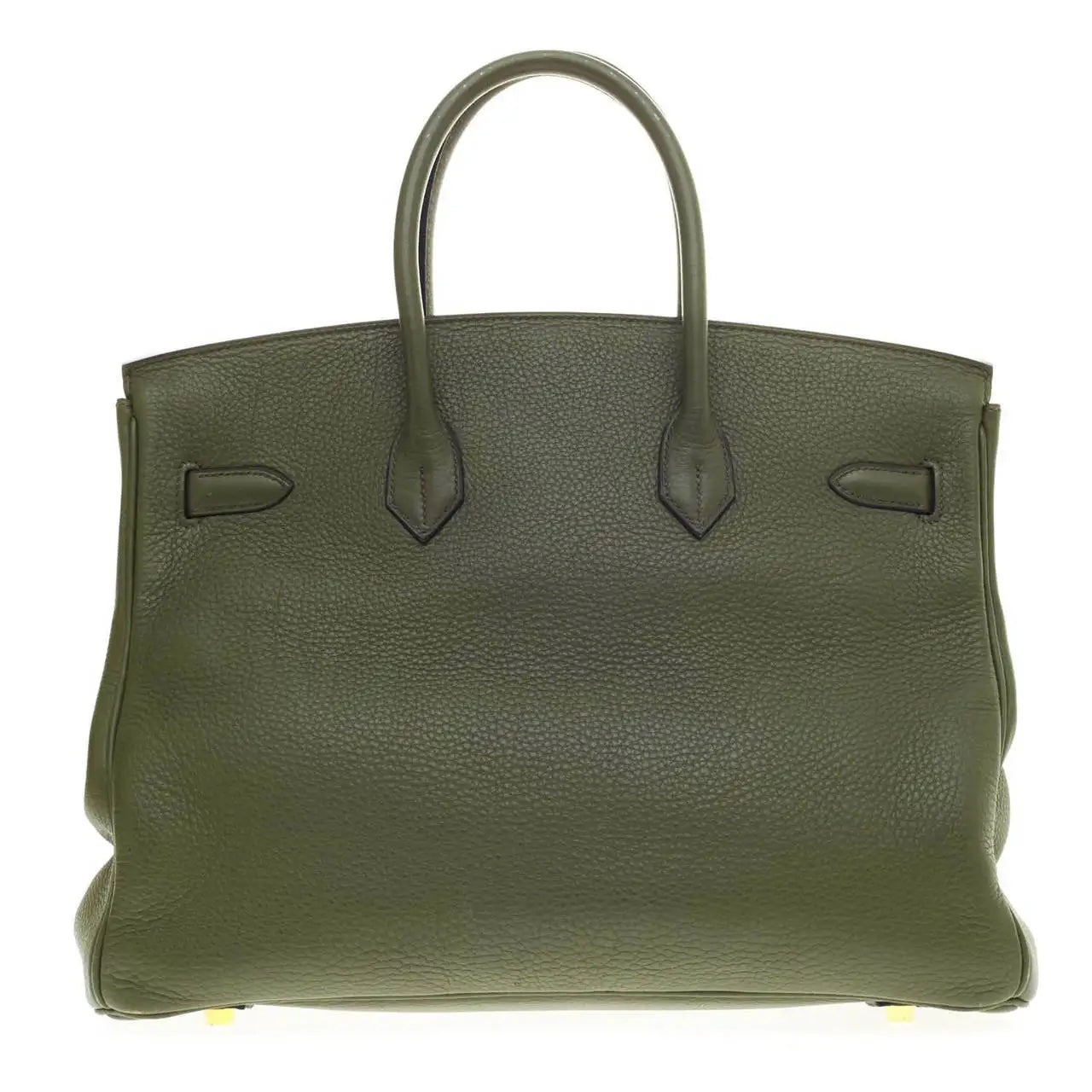 HERMÈS BIRKIN 35 TOGO LEATHER GOLD HARDWARE VERT OLIVE HANDBAG