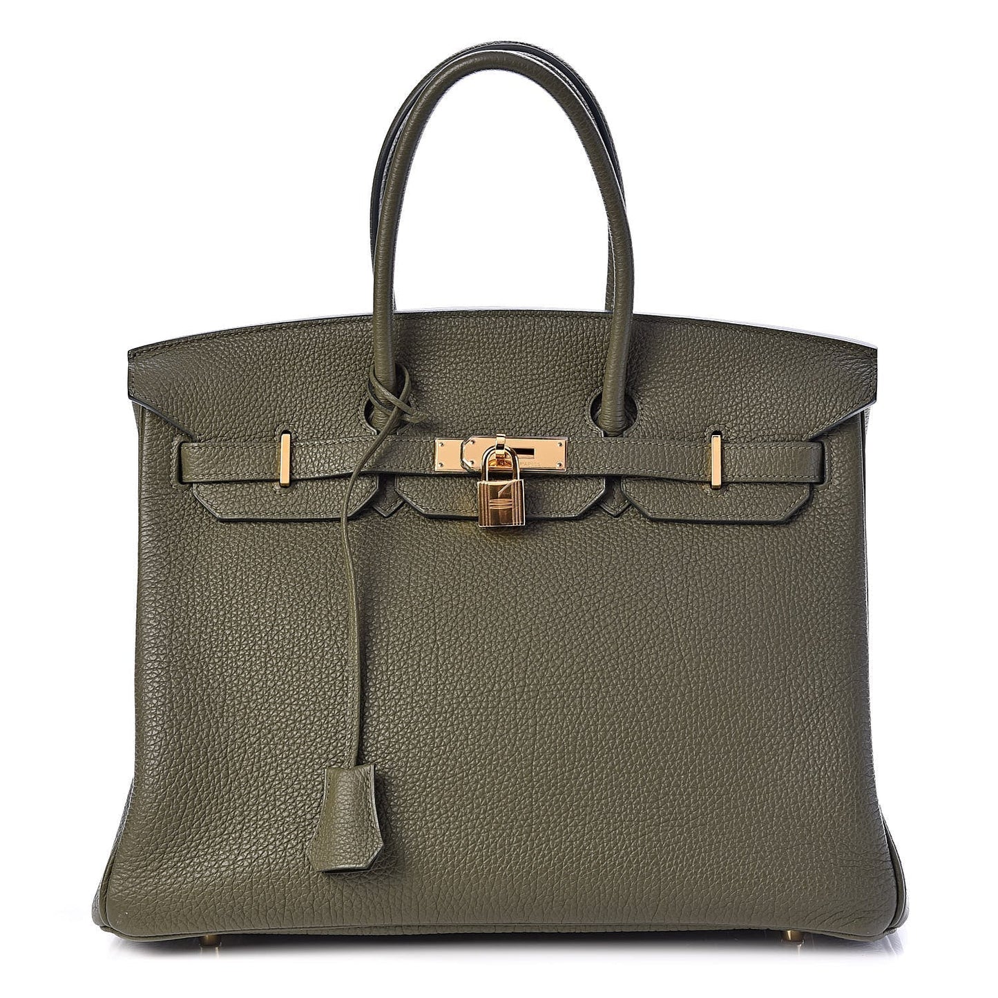 HERMÈS BIRKIN 35 TOGO LEATHER GOLD HARDWARE VERT OLIVE HANDBAG
