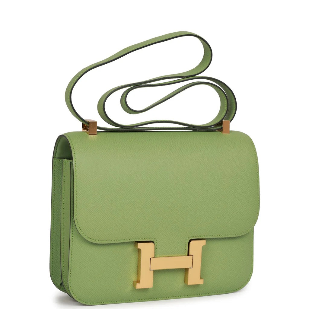 HERMÈS CONSTANCE 24 EPSOM LEATHER VERT CRIQUET GOLD HARDWARE