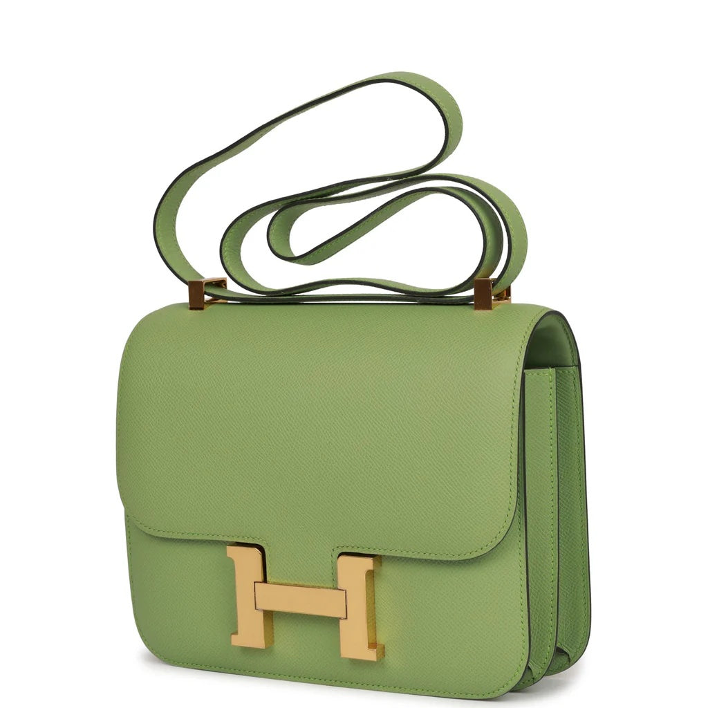 HERMÈS CONSTANCE 24 EPSOM LEATHER VERT CRIQUET GOLD HARDWARE