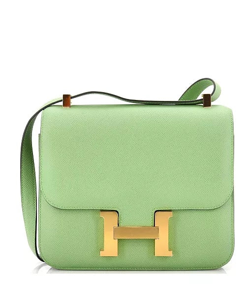 HERMÈS CONSTANCE 24 EPSOM LEATHER VERT CRIQUET GOLD HARDWARE