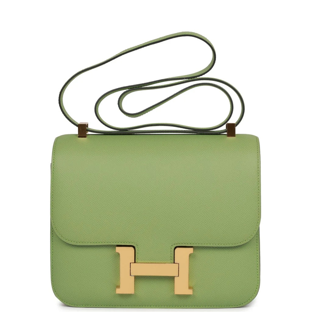 HERMÈS CONSTANCE 24 EPSOM LEATHER VERT CRIQUET GOLD HARDWARE