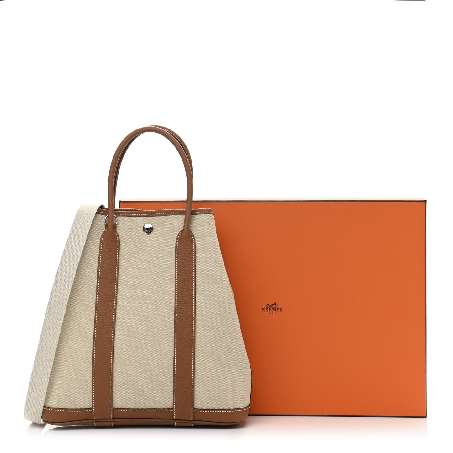 HERMÈS GARDEN FILE 28 TOTE BAG IN BETON/ OCRE