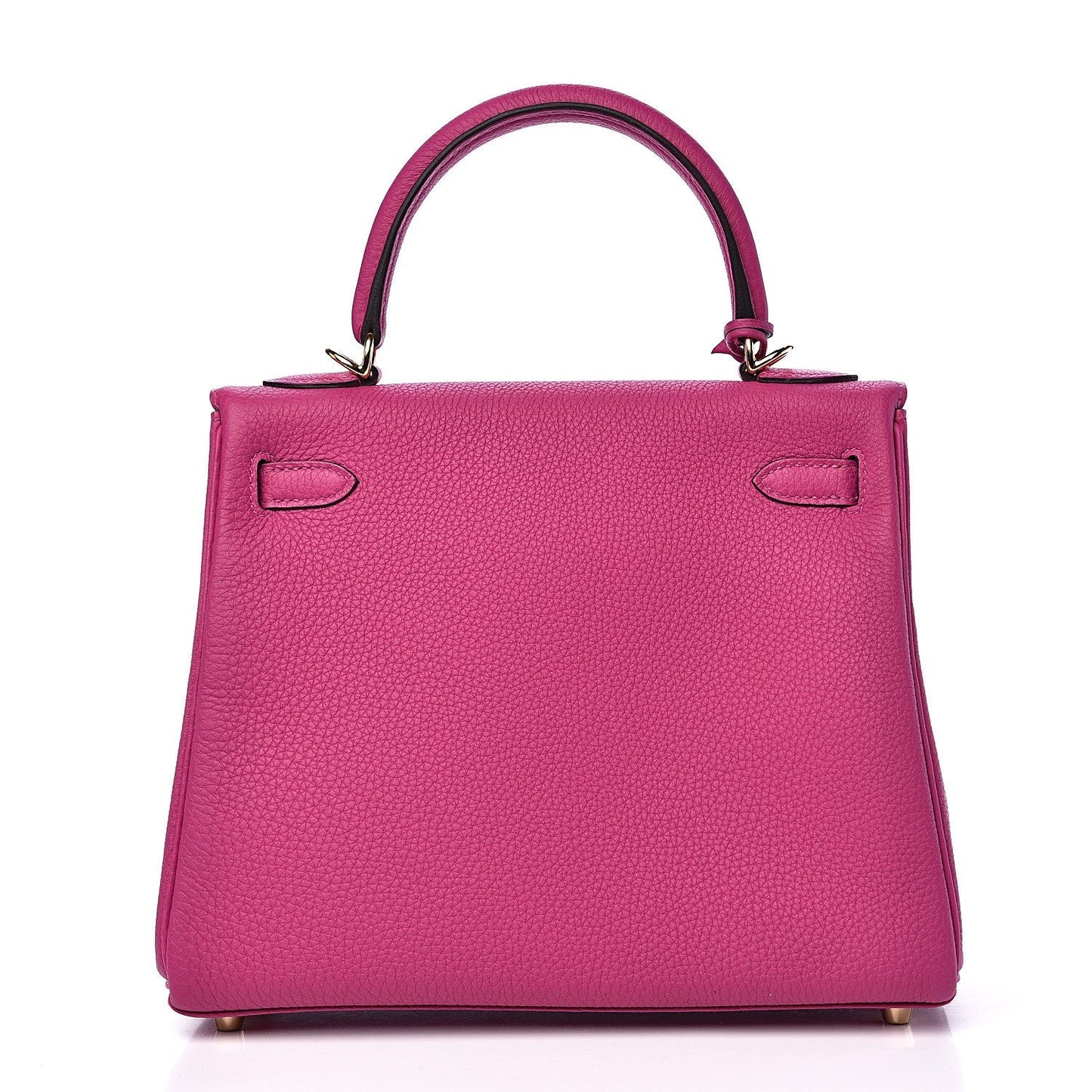 HERMÈS KELLY 25 CLEMENCE LEATHER BAG IN ROSE EXTREME