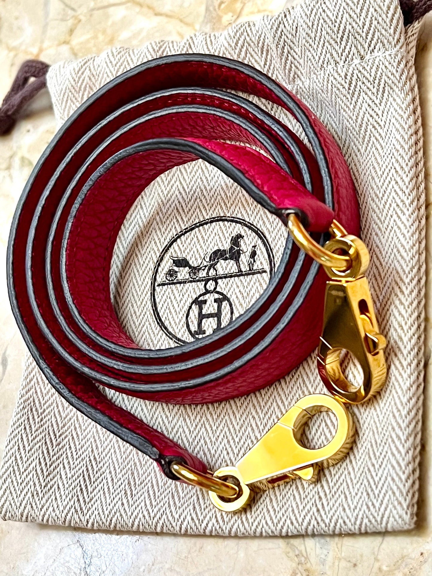 HERMÈS KELLY 25 CLEMENCE LEATHER BAG IN ROSE EXTREME