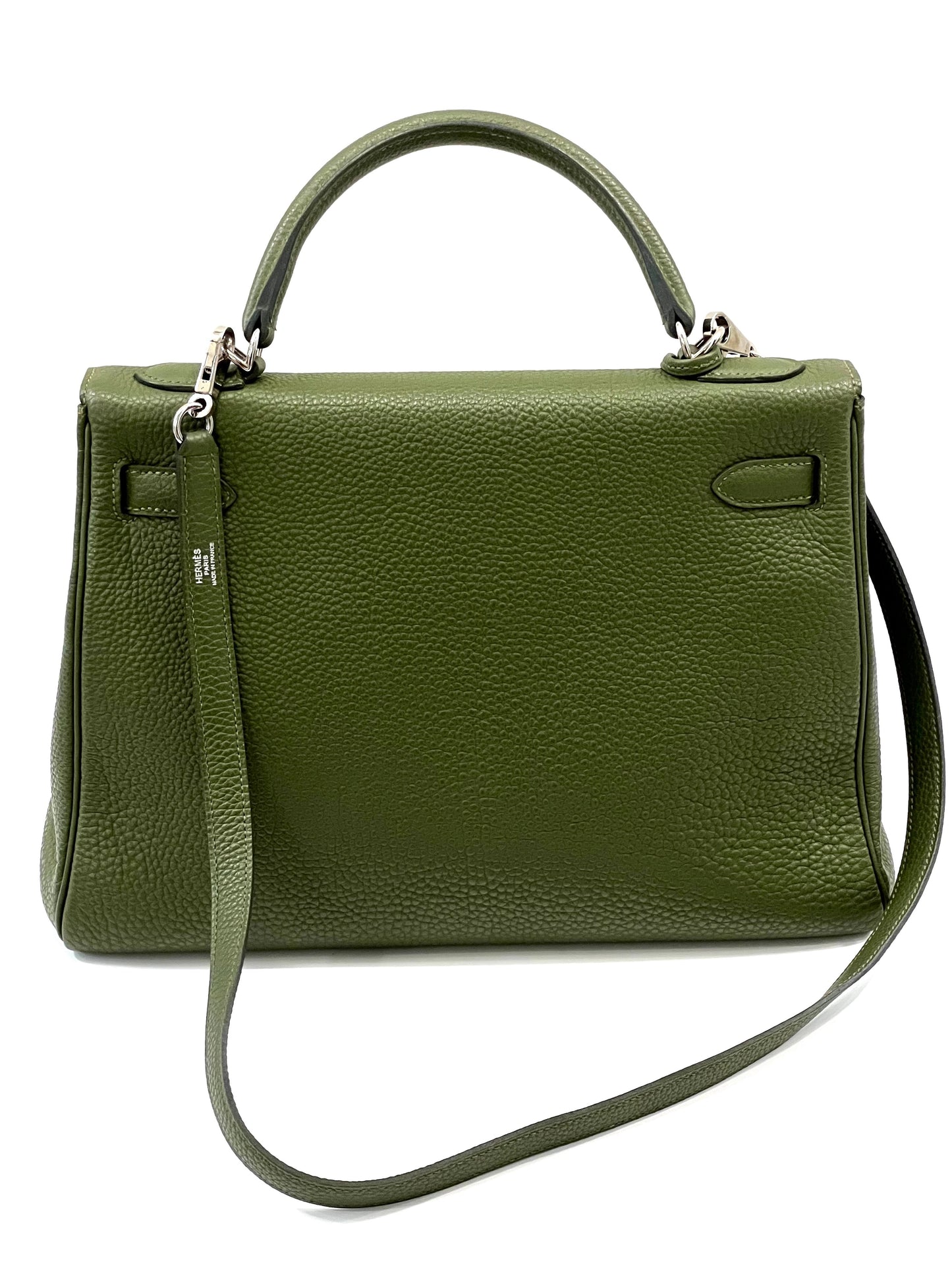 HERMÈS KELLY RETOURNE 32 VERT VERONESE TOGO LEATHER SHOULDER BAG