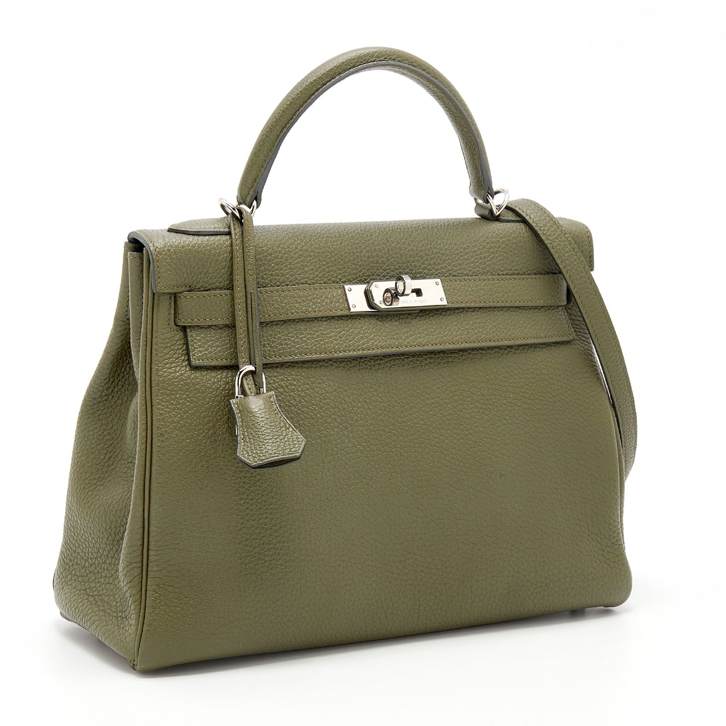 HERMÈS KELLY RETOURNE 32 VERT VERONESE TOGO LEATHER SHOULDER BAG