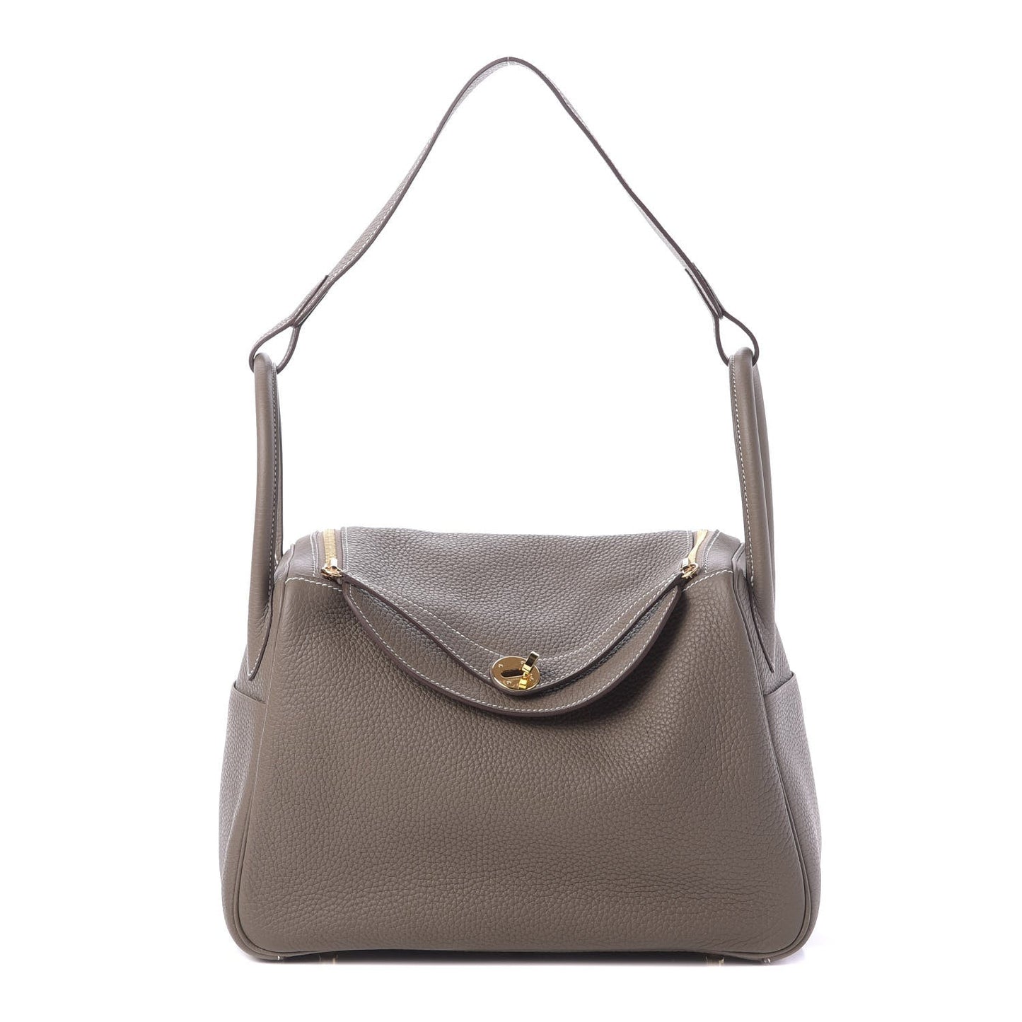 HERMÈS Taurillon Clemence Lindy 30 Etoupe