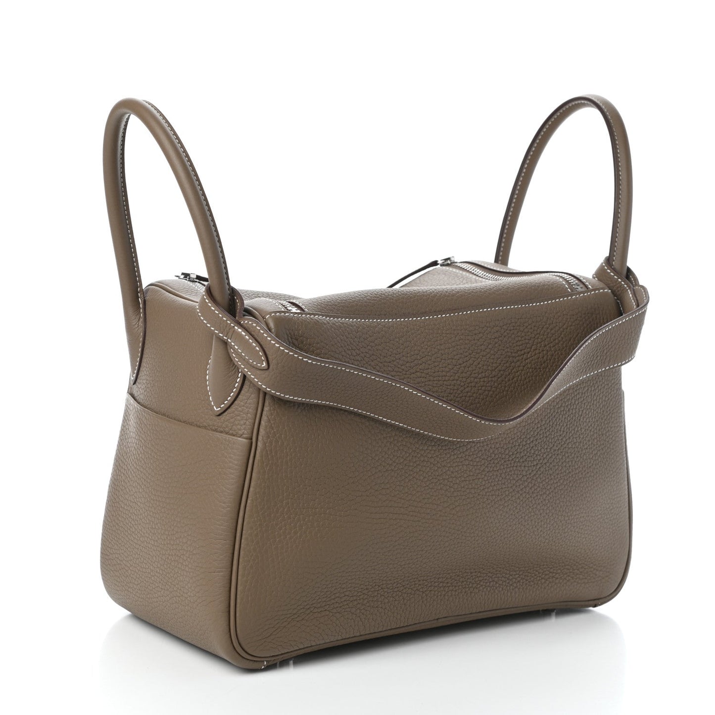 HERMÈS Taurillon Clemence Lindy 30 Etoupe