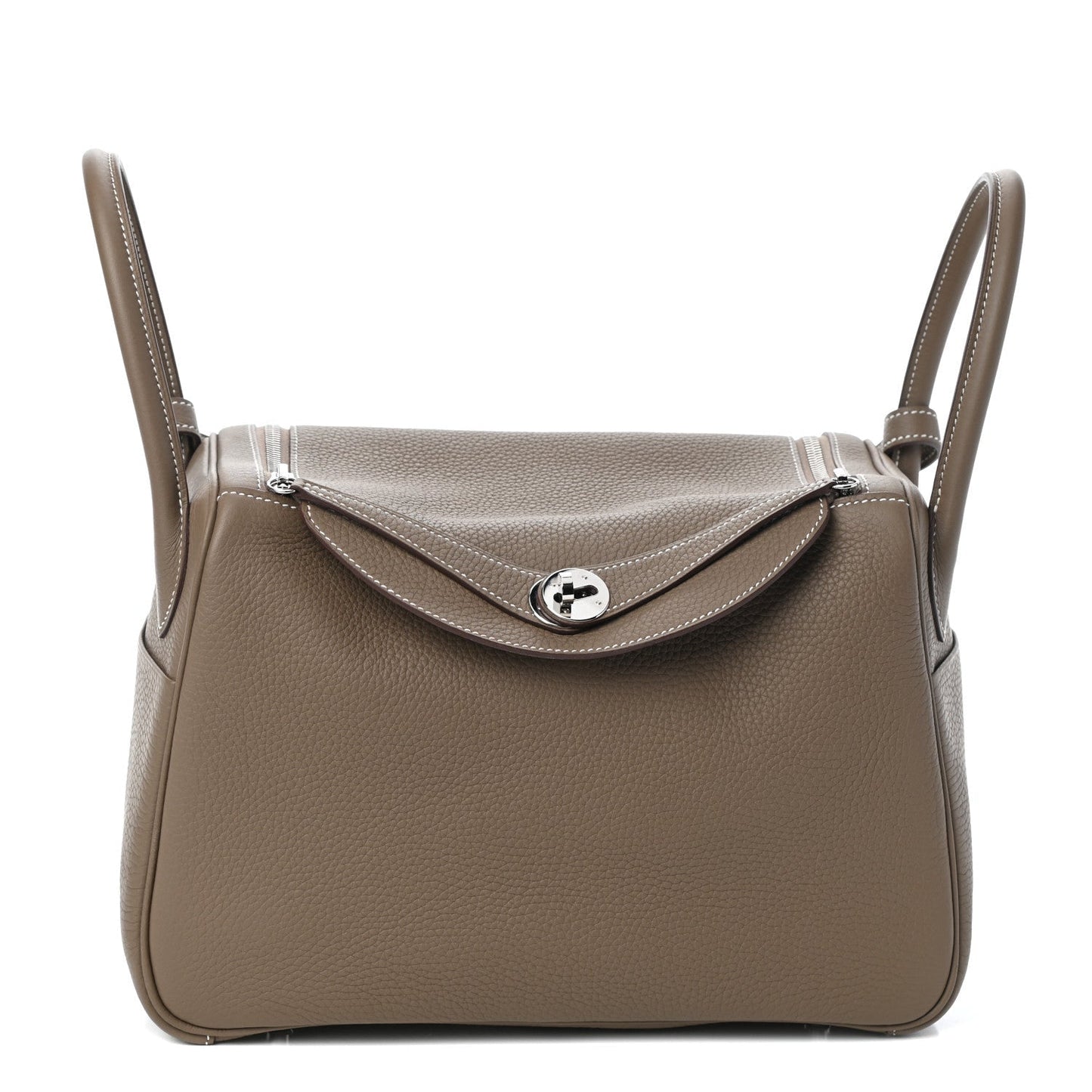 HERMÈS Taurillon Clemence Lindy 30 Etoupe