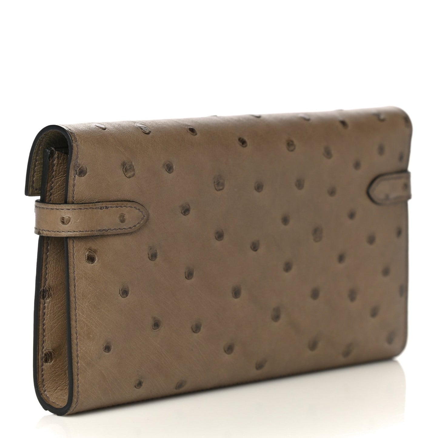 HERMÈS VERT VERONESE OSTRICH LEATHER LONG KELLY WALLET