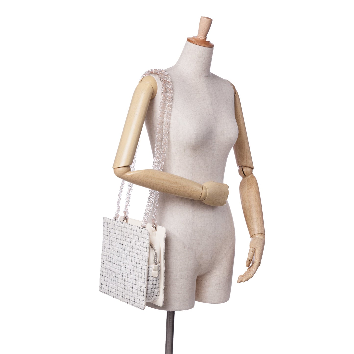 Chanel Small Tweed And Resin Zipped Shopping Bag