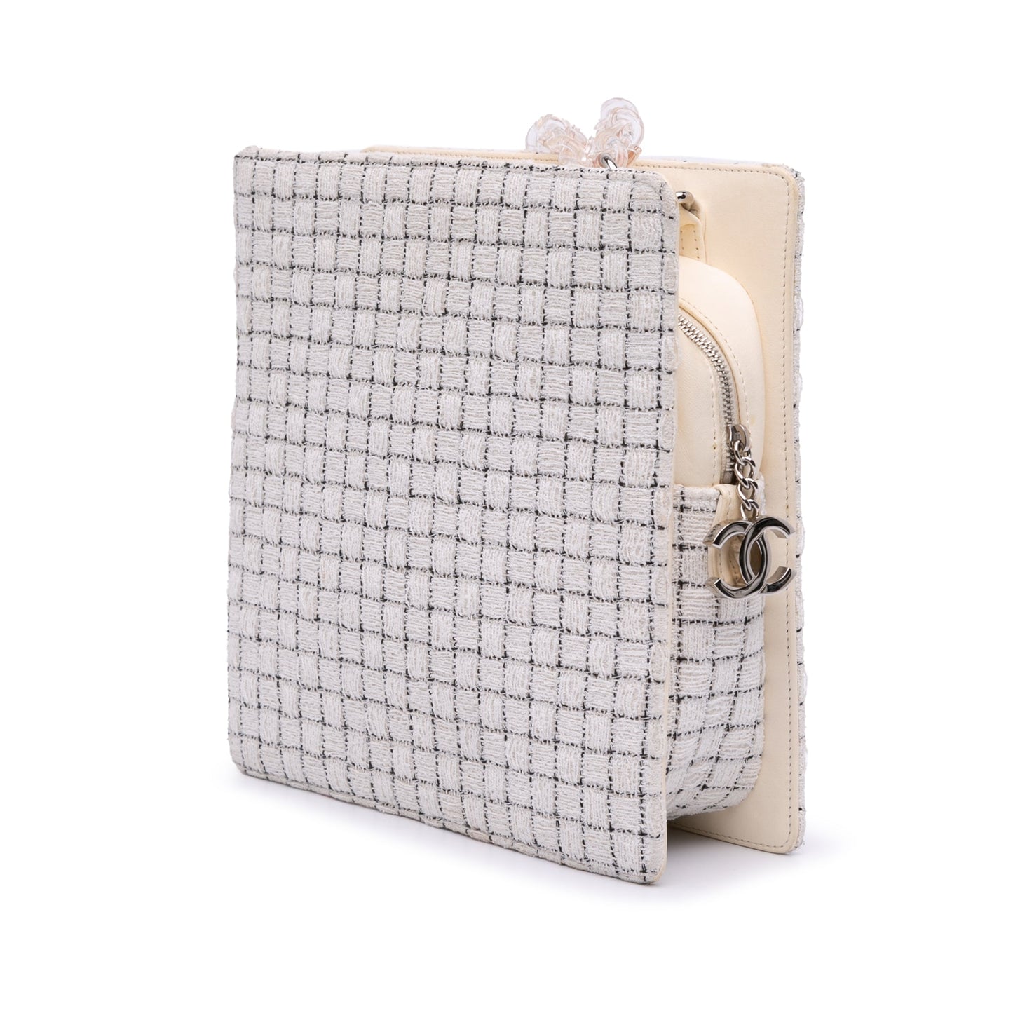 Chanel Small Tweed And Resin Zipped Shopping Bag