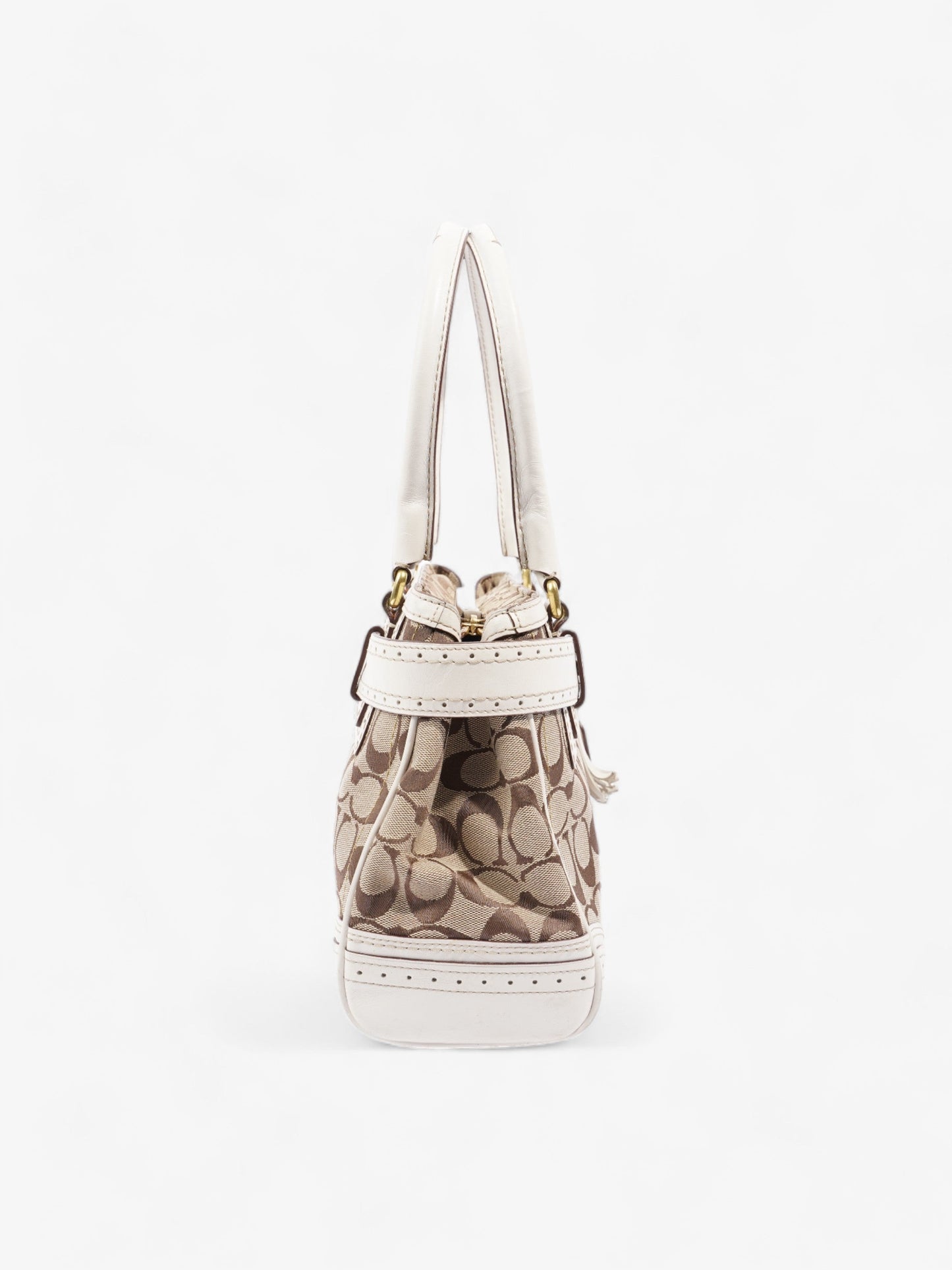 Coach Signature Carryall Tote Brown  / White Canvas Medium
