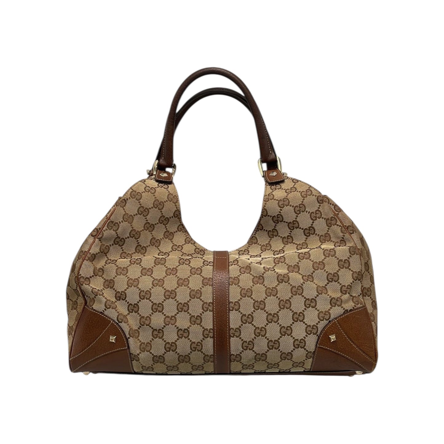 GLM-- Jackie Hobo Piston Lock Brown Medium Brown GG Canvas