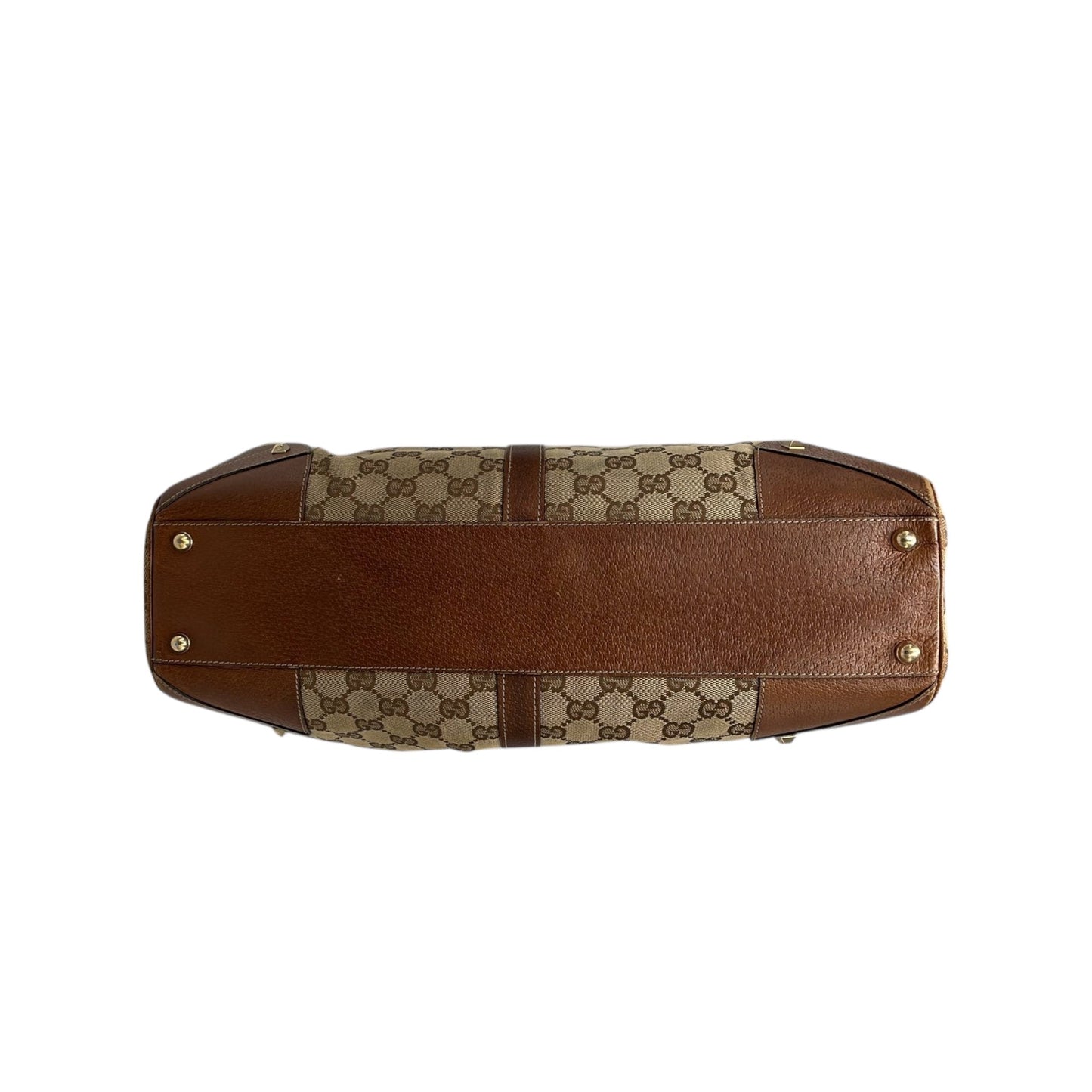 GLM-- Jackie Hobo Piston Lock Brown Medium Brown GG Canvas
